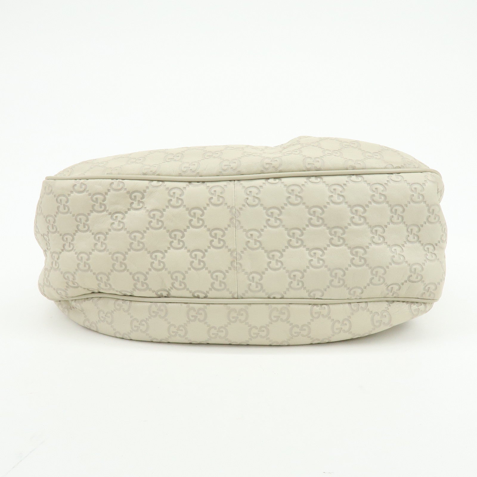 GUCCI Sukey Guccissima Leather Shoulder Bag Hand Bag White 232955