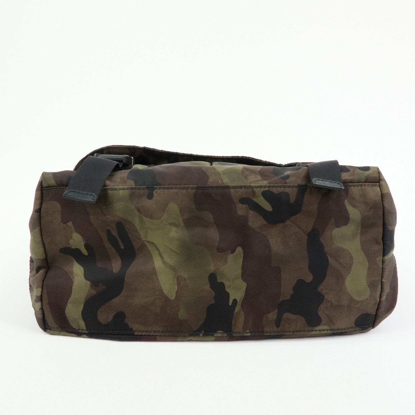 PRADA Triangle Logo Camouflage Nylon Saffiano Leather Shoulder Bag
