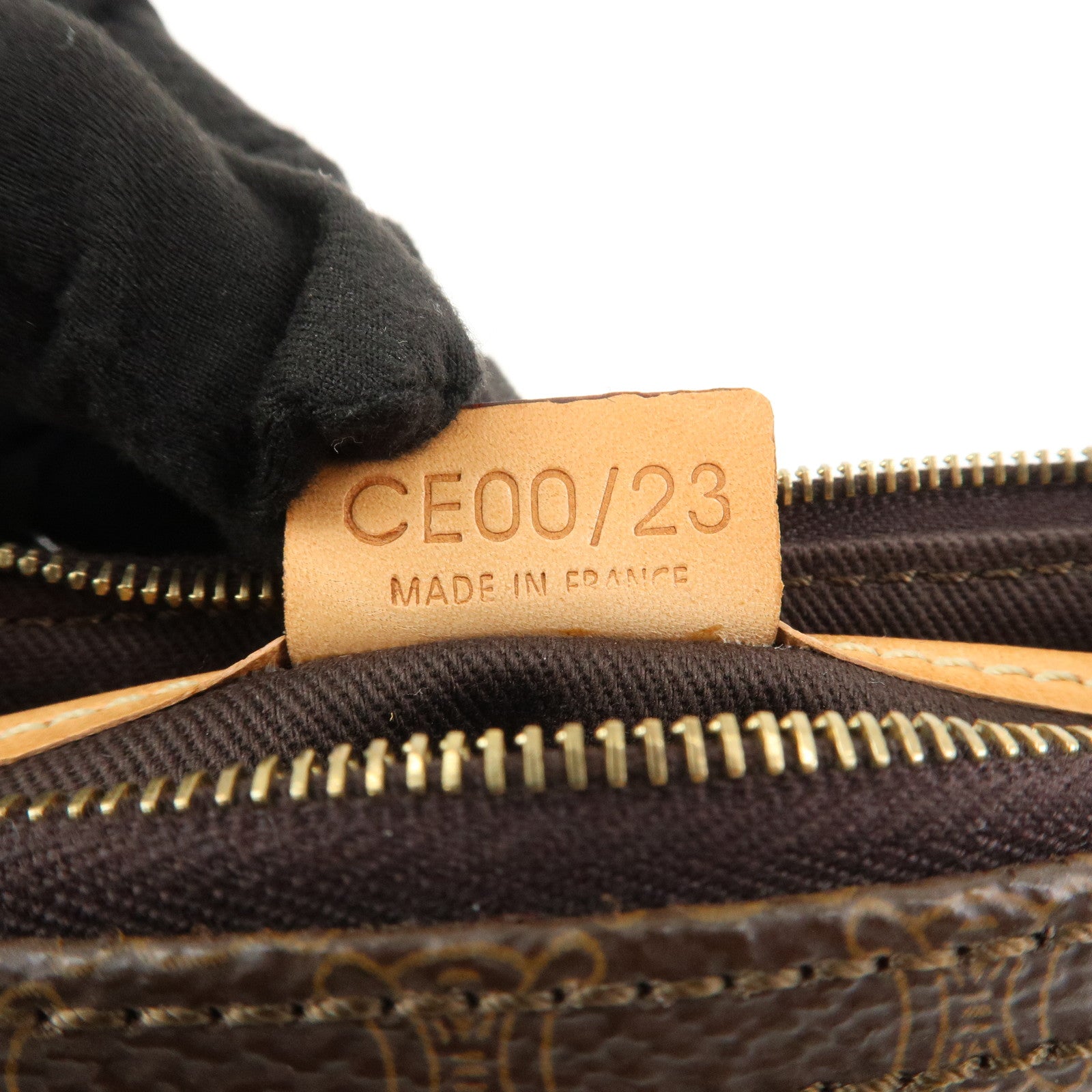 CELINE Macadam Logo PVC Leather Shoulder Bag Hand Bag Brown