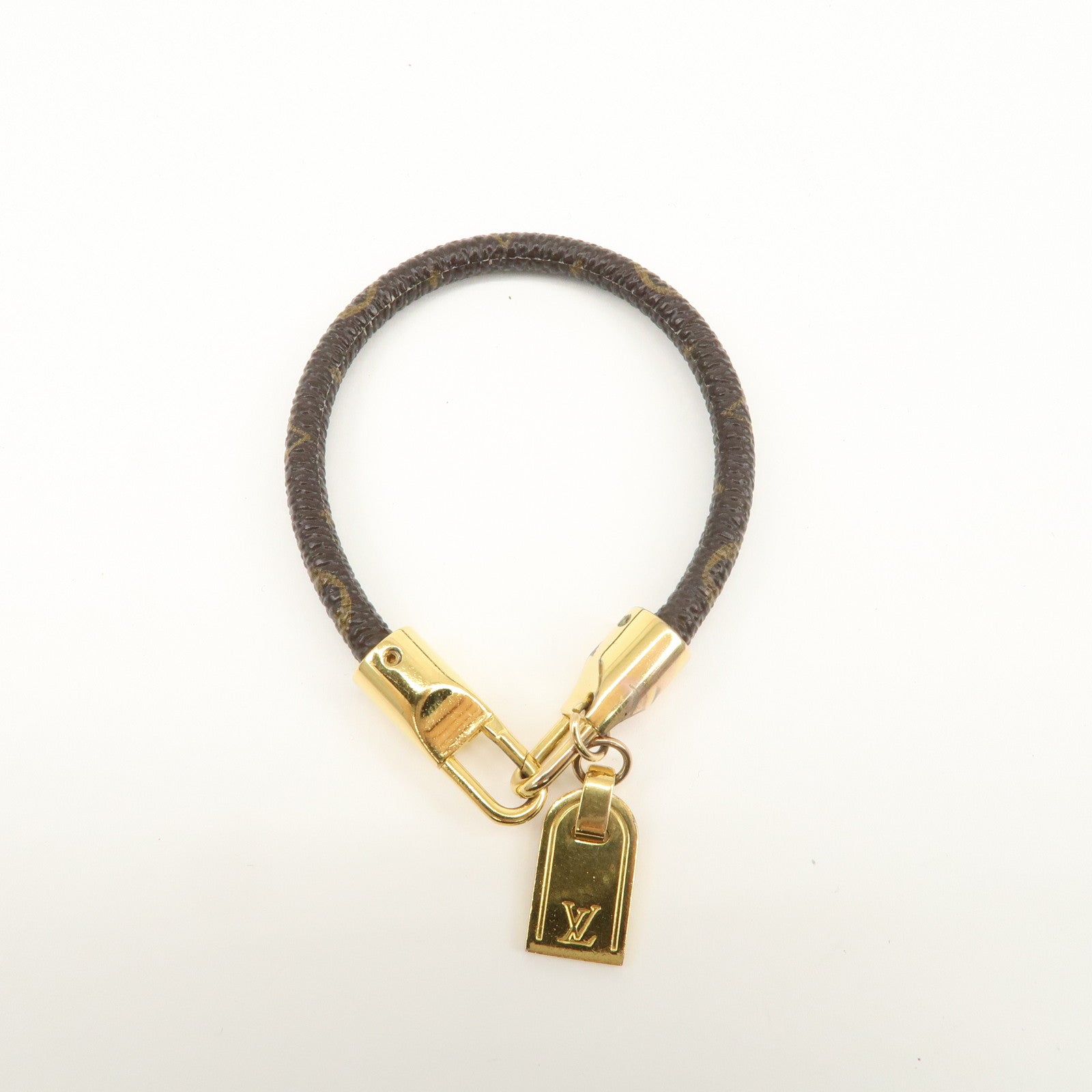 Louis Vuitton Monogram Bracelet Lock It Brown M6605E Used
