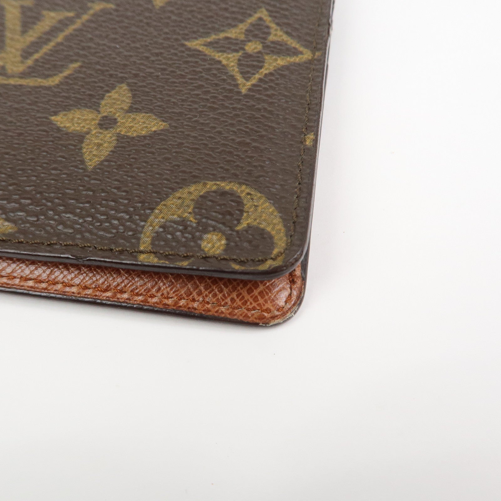 Louis Vuitton Monogram Canvas Leather Card Case Card Holder Brown