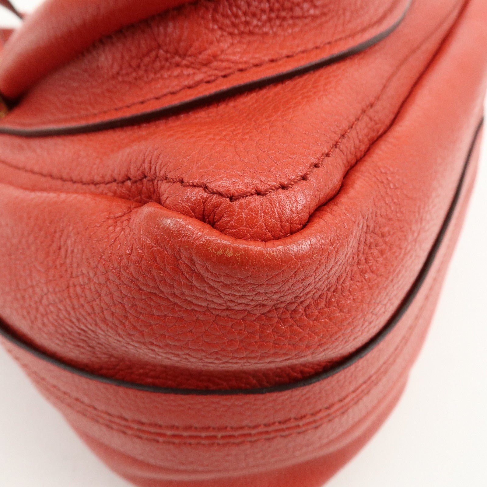 Chloe Paraty Leather 2Way Bag Shoulder Bag Hand Bag Red