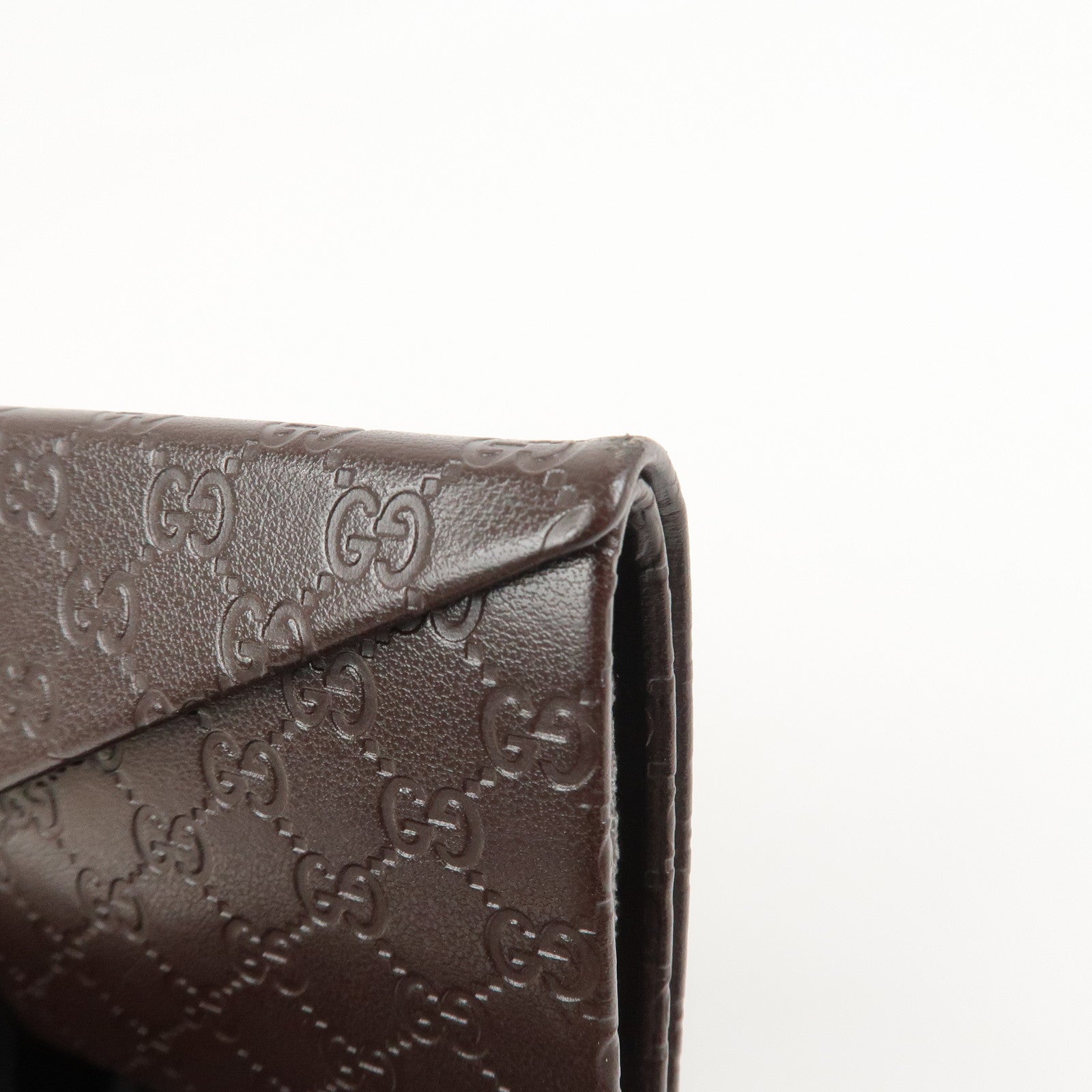 GUCCI Micro Guccissima Leather Glasses Case Dark Brown