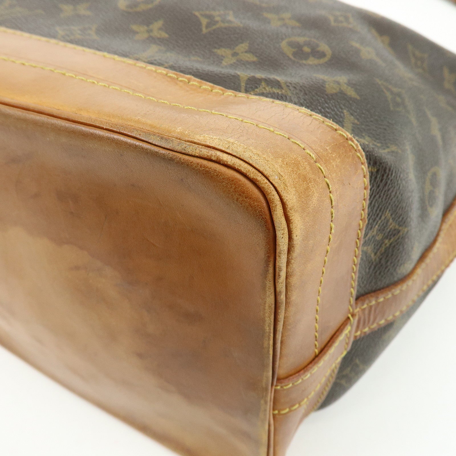 Louis Vuitton Monogram Noe Canvas Leather Shoulder Bag Brown M42224
