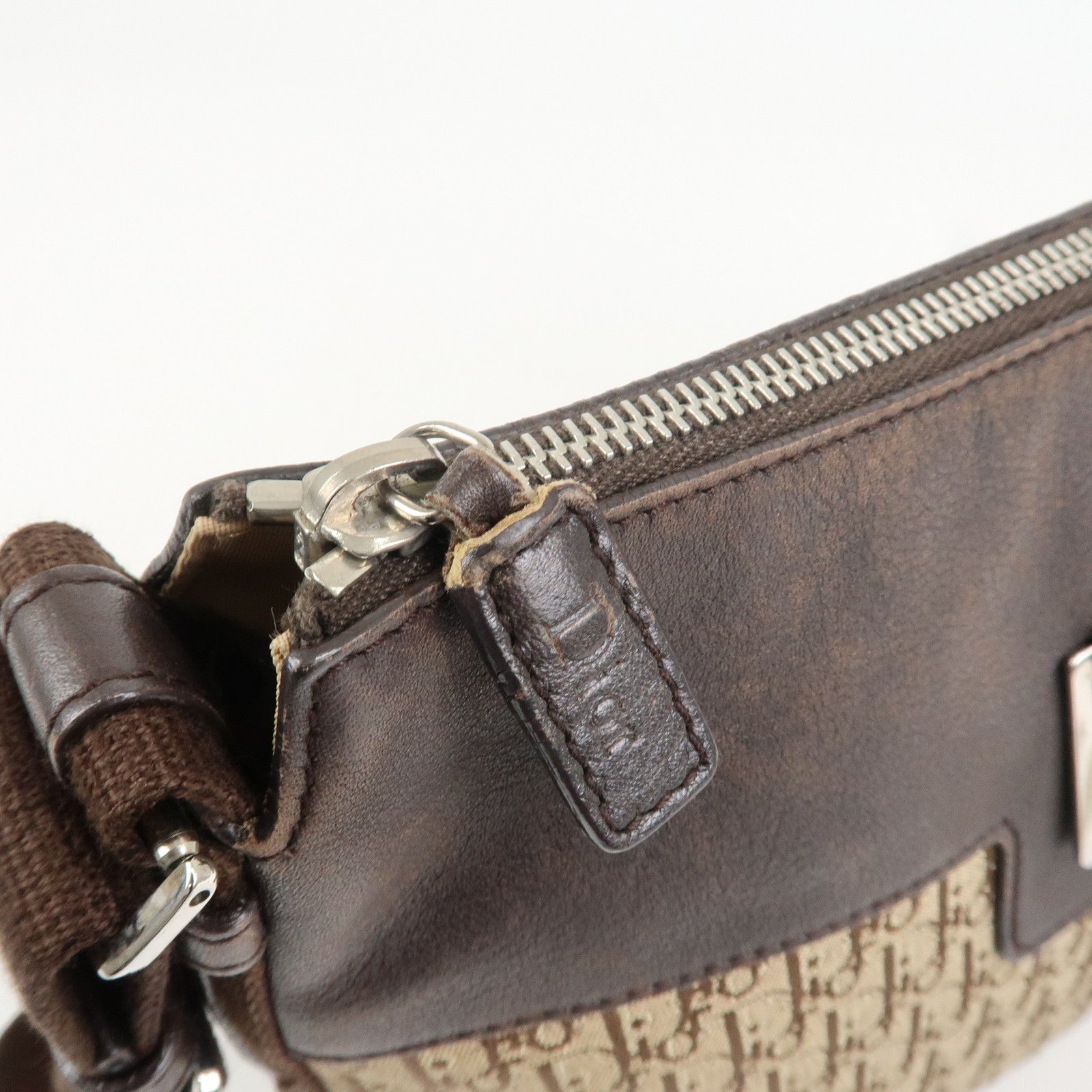 Christian Dior Street Chic Trotter Canvas Leather Shoulder Bag