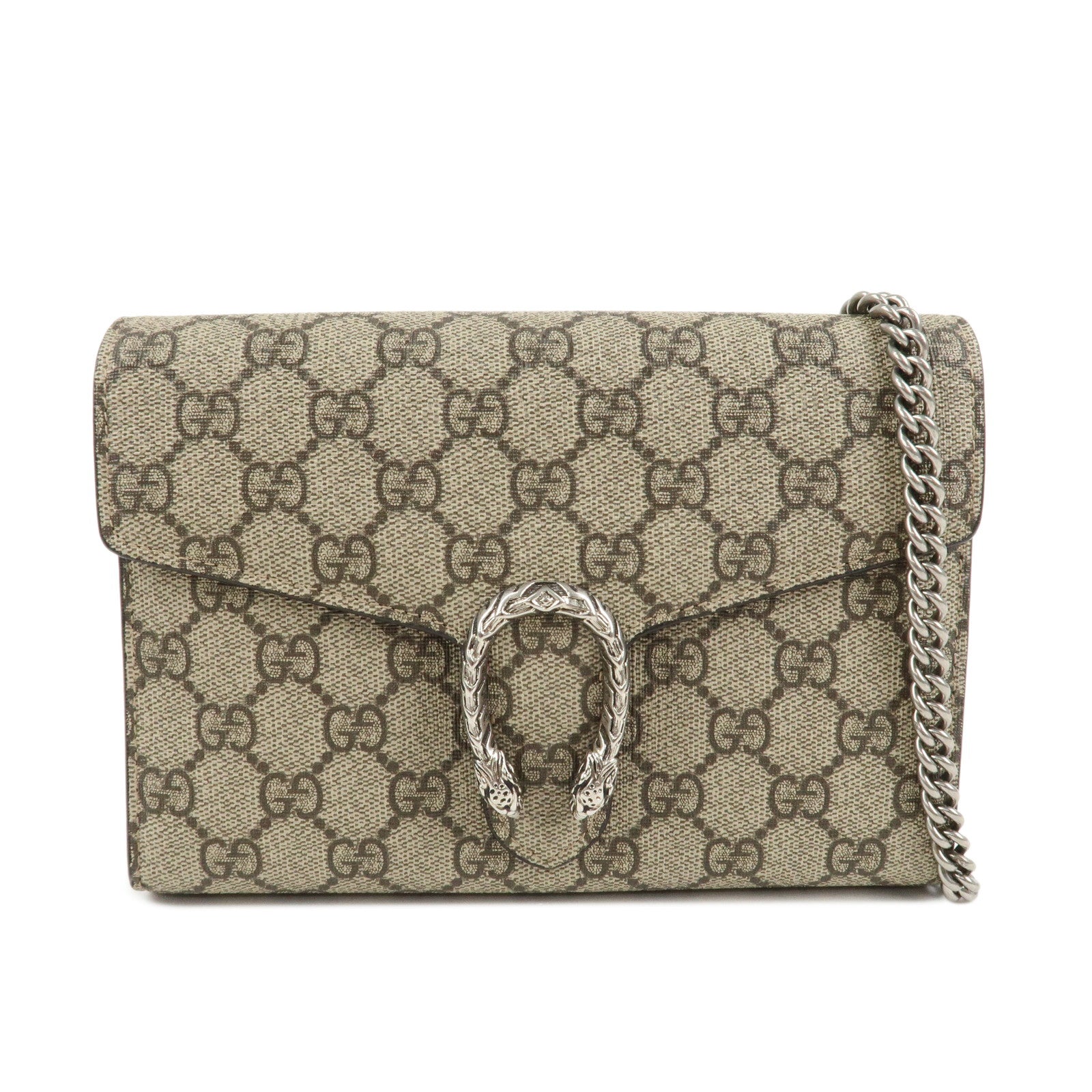 GUCCI Dionysus GG Supreme Chain Shoulder Bag Beige 401231