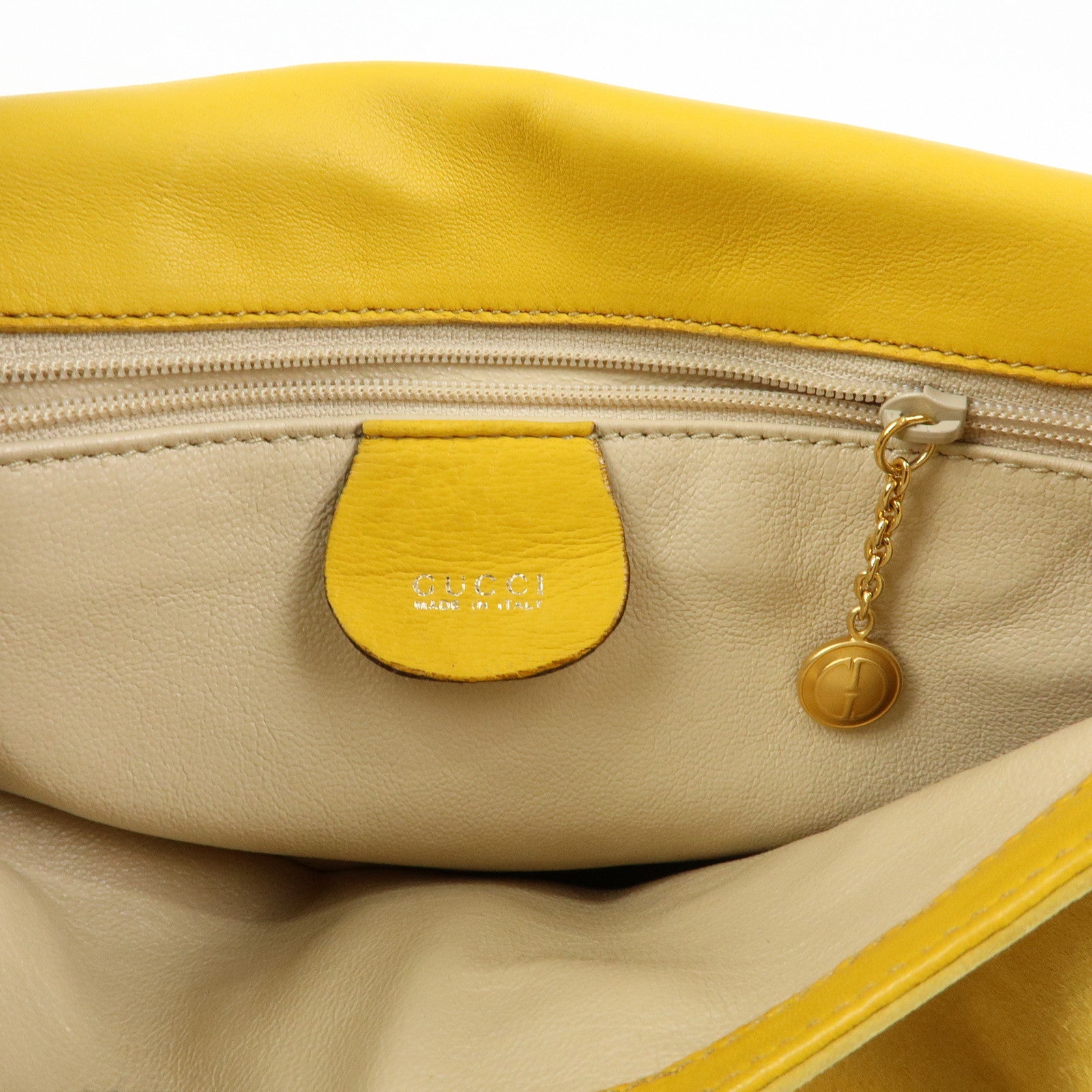 GUCCI Horsebit Suede Leather Shoulder Bag Yellow 007.3444