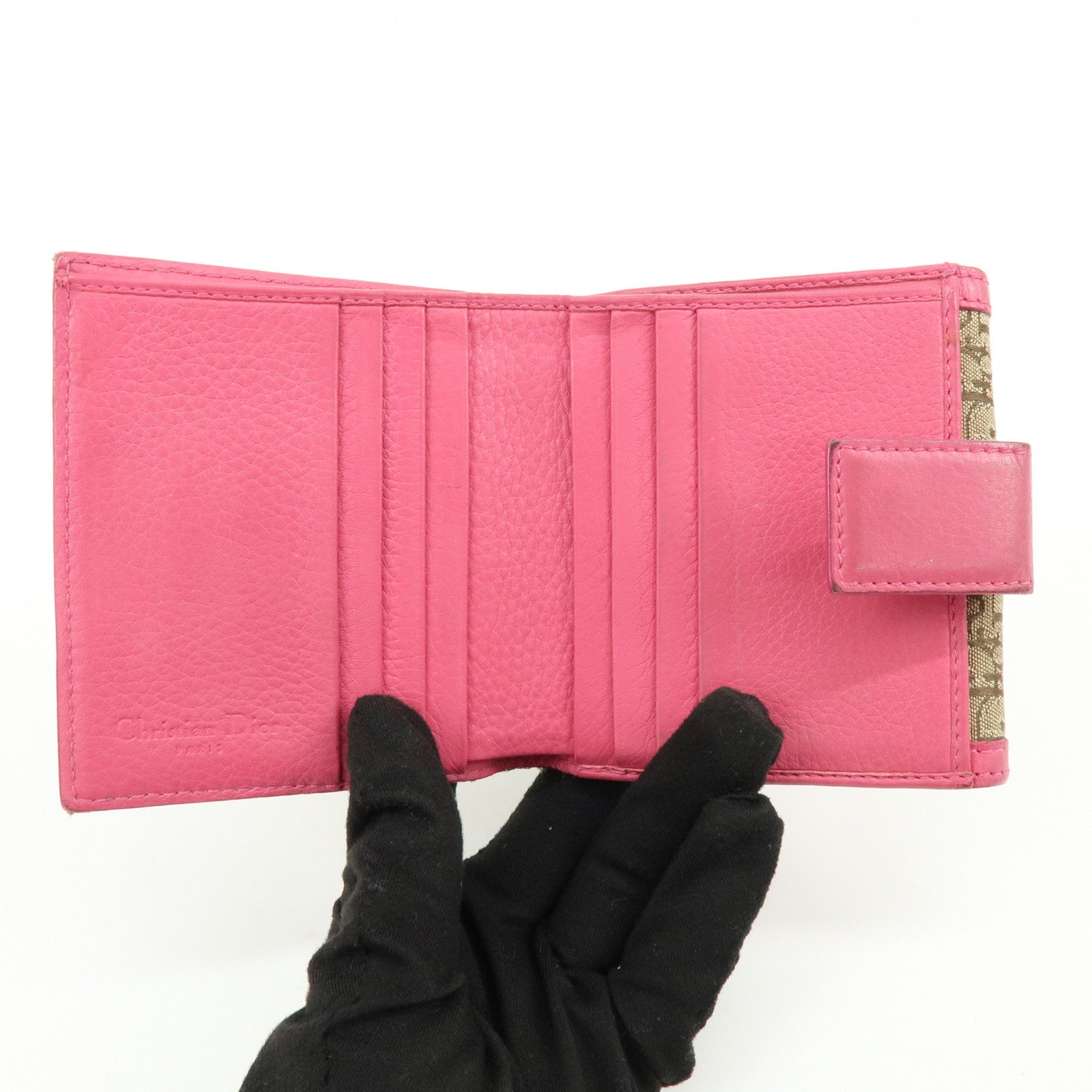 Christian Dior Street Chic Trotter Jaquard Canvas Leather Wallet