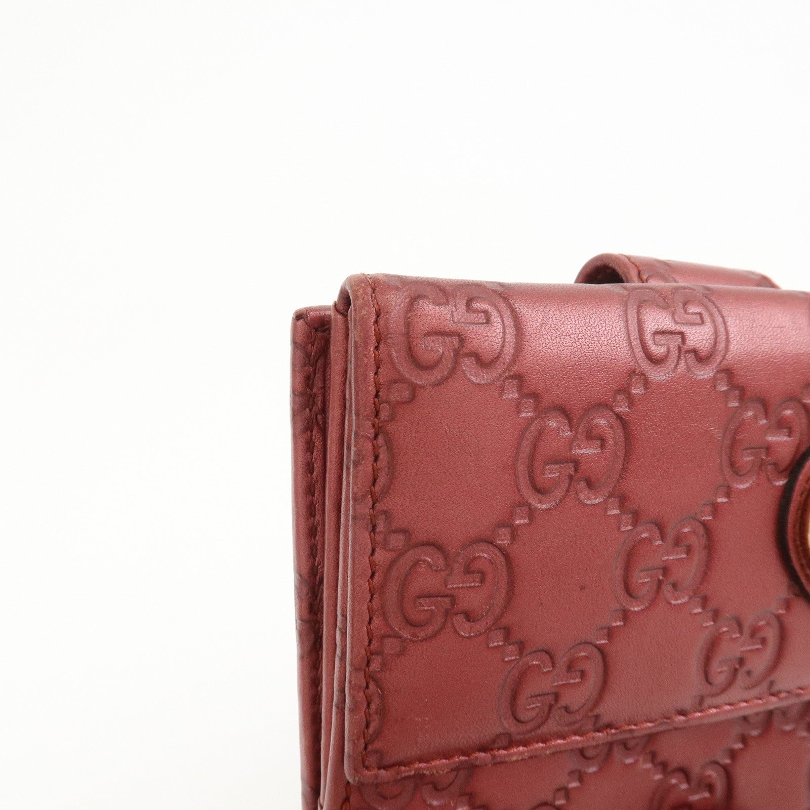 GUCCI Lovely Heart Guccissima W Hook Bi-fold Compact Wallet 245727