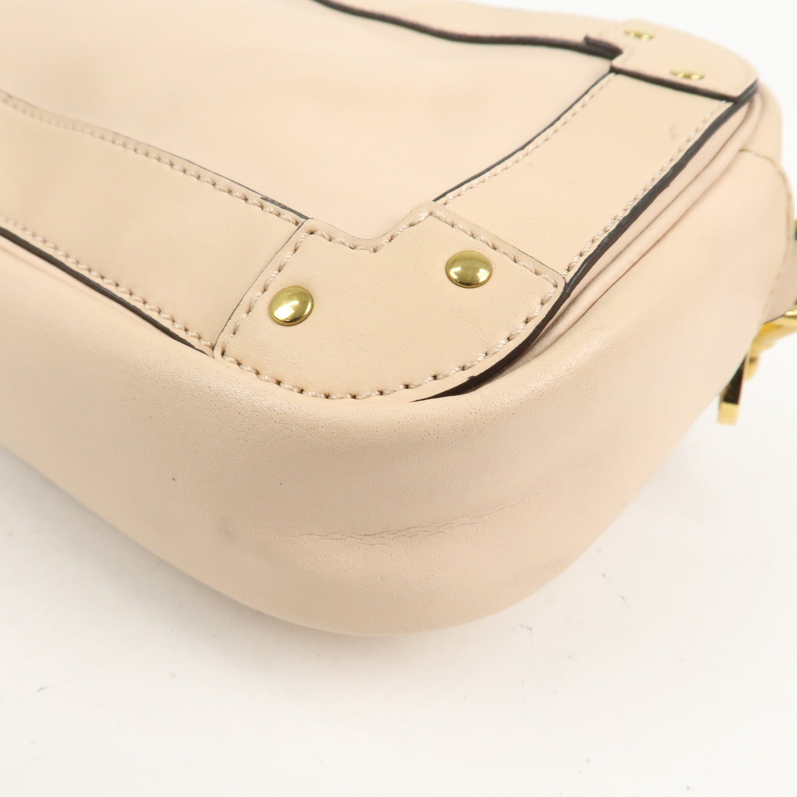 Chloe Eden Leather Tassel Shoulder Bag Pink Beige