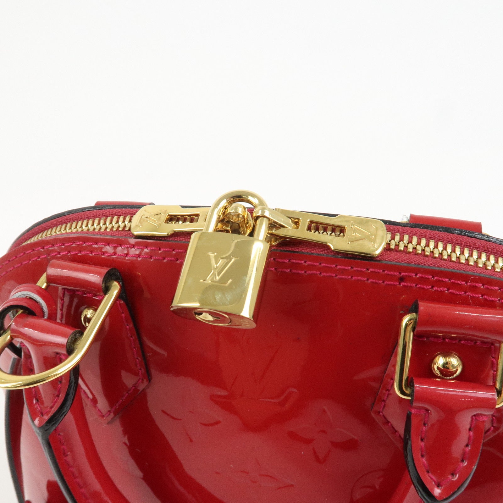 Louis Vuitton Monogram Vernis Leather Alma BB 2Way Bag Red M91606