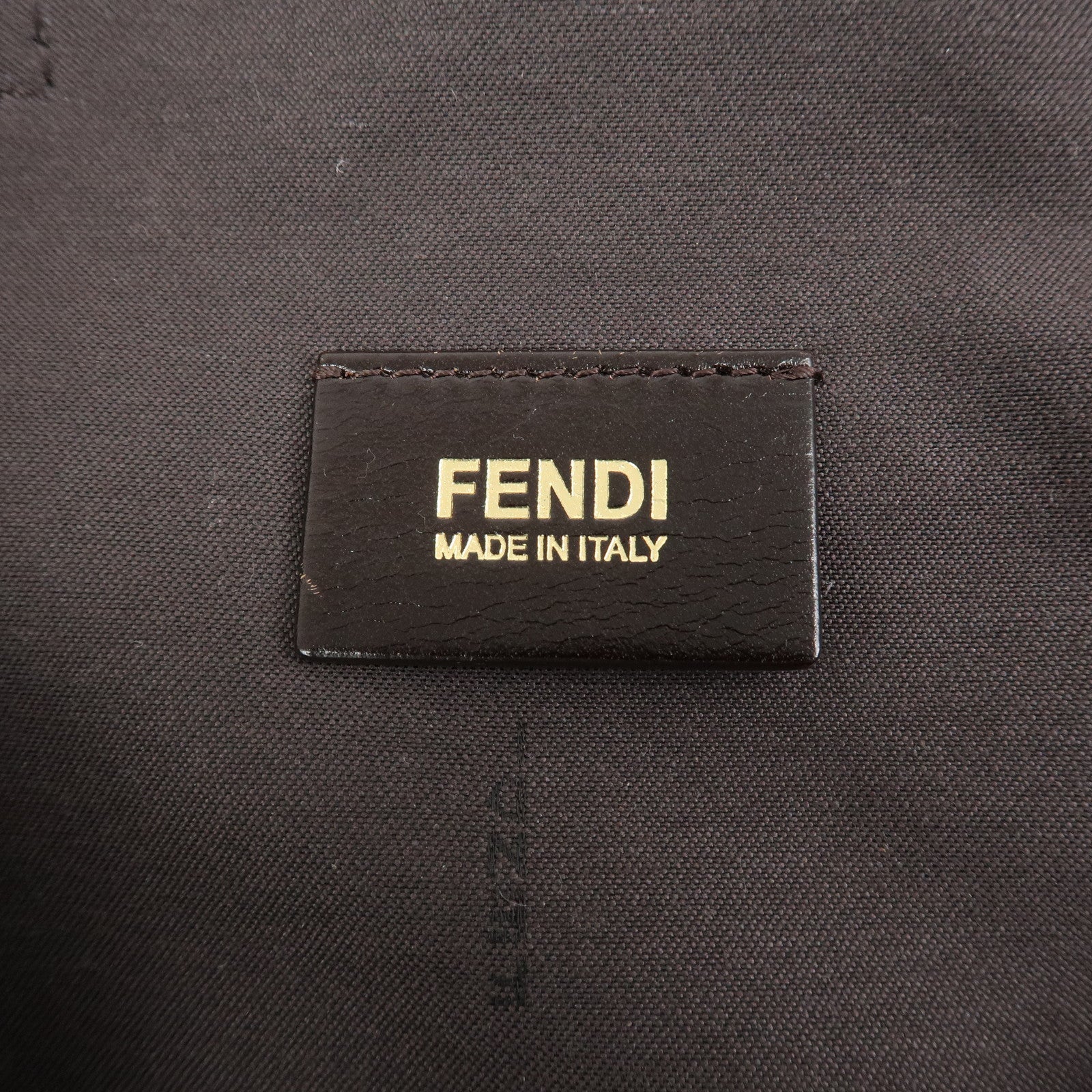 FENDI Leopard Canvas Satin Leather Tote Bag Hand Bag Blue 8BH173