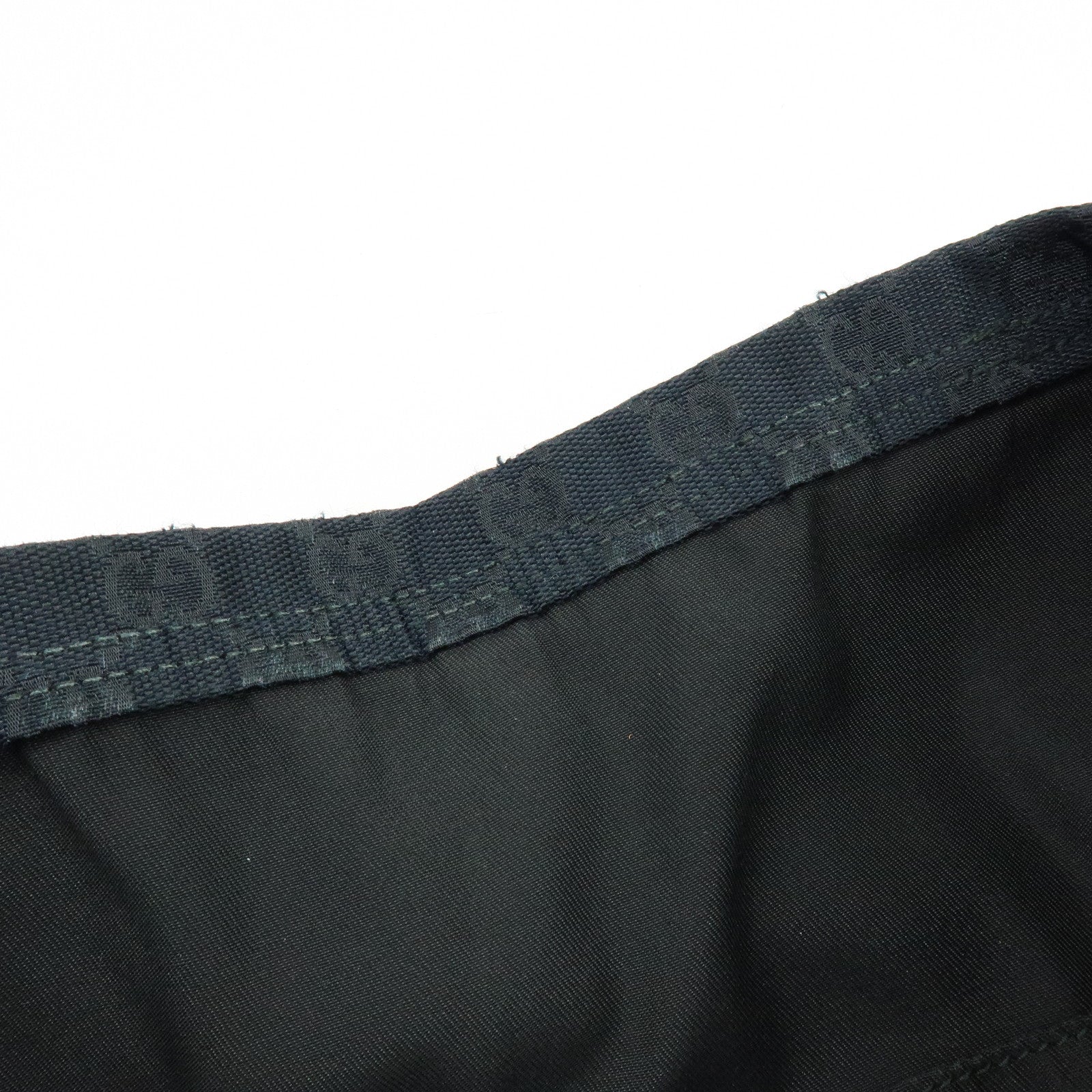 GUCCI Sherry GG Canvas Leather Tote Bag Shoulder Bag Black