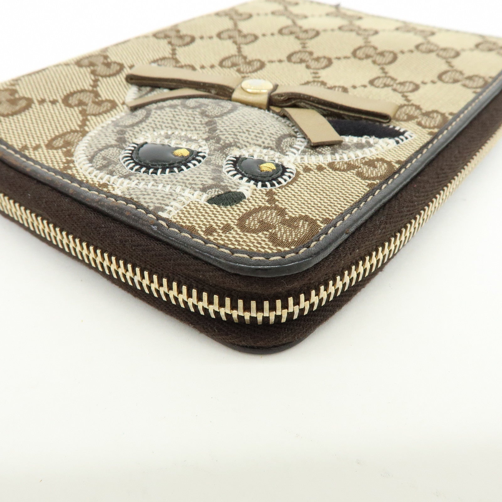 GUCCI Gucciori Leather GG Canvas Agenda Cover Beige Brown 233152