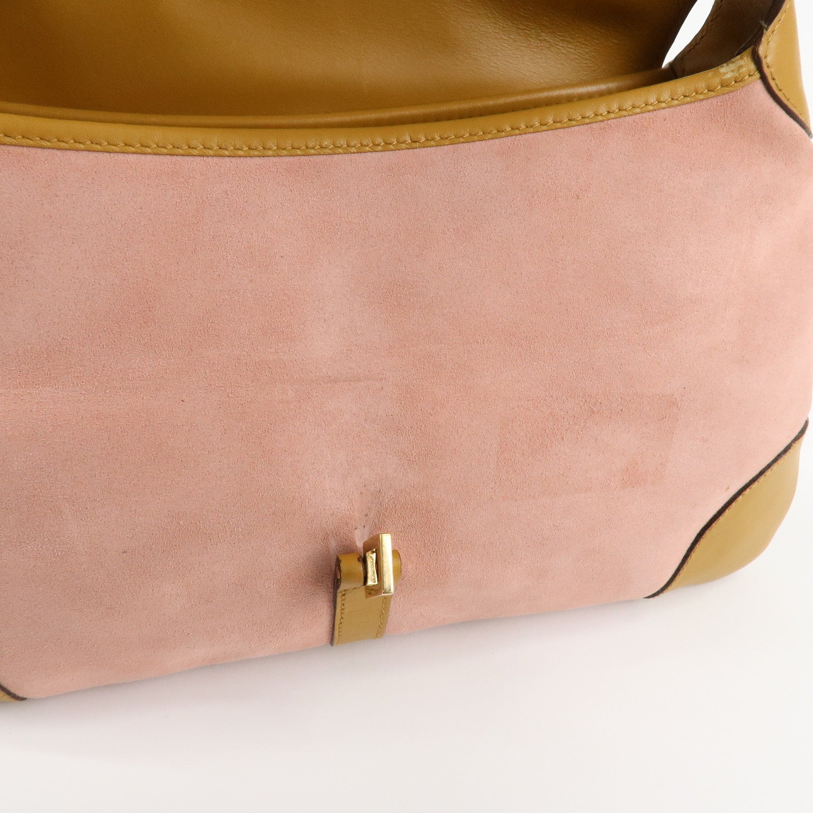 GUCCI Bamboo Suede Leather Shoulder Bag Hand Bag Pink 001.4096