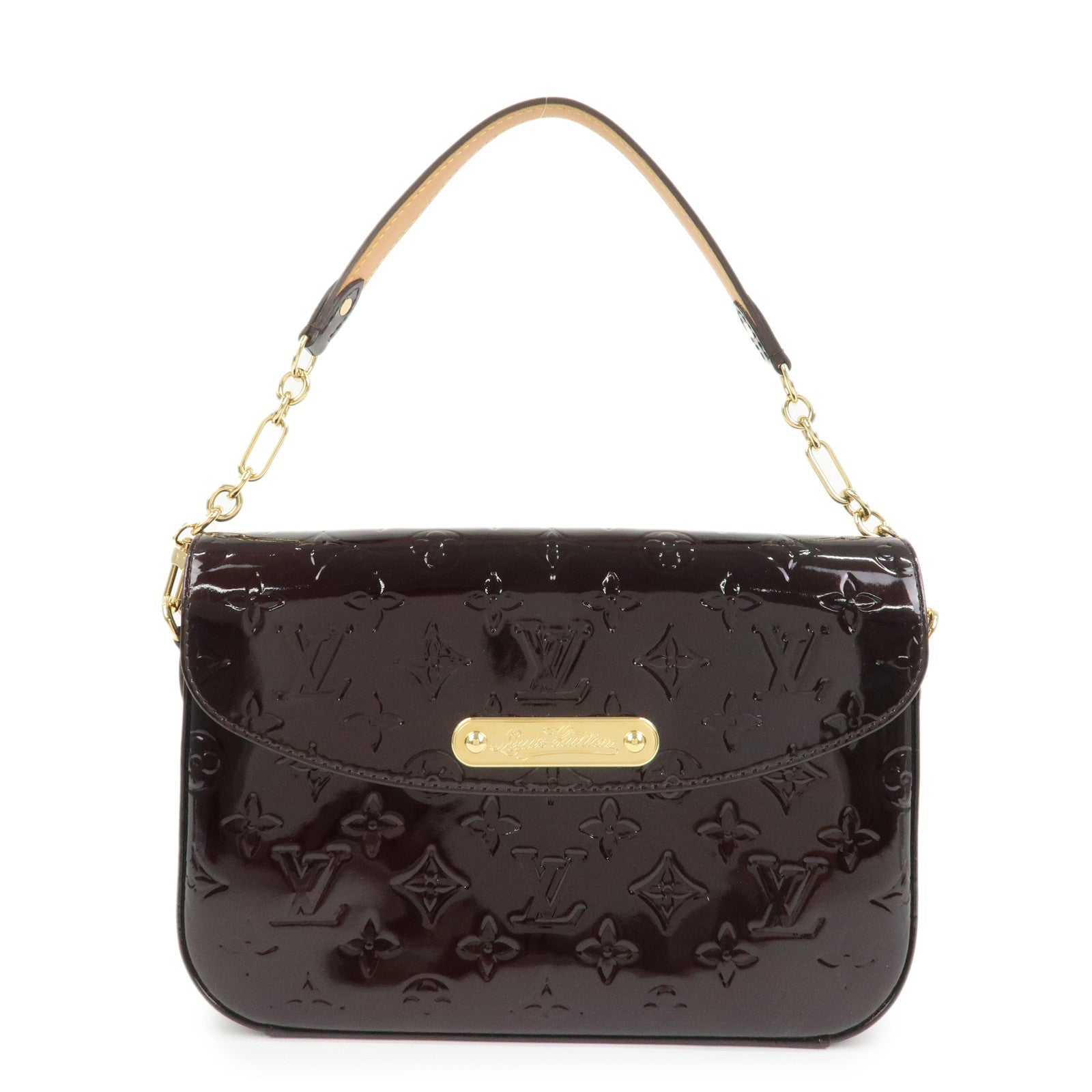Louis Vuitton Vernis Leather Rodeo Drive Hand Bag Amarante M93598
