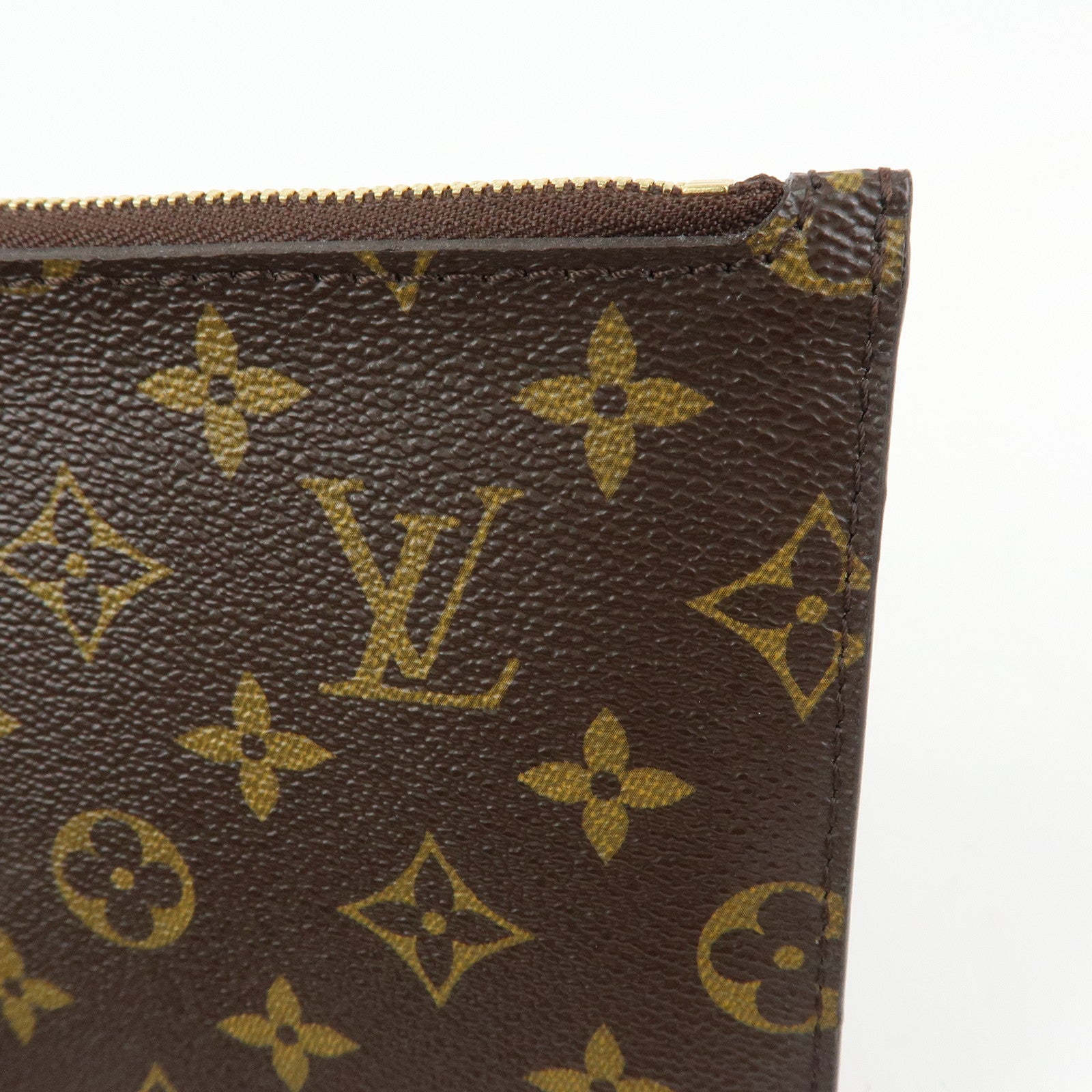 Louis Vuitton Monogram Pouch for Neverfull MM Tote Bag Brown