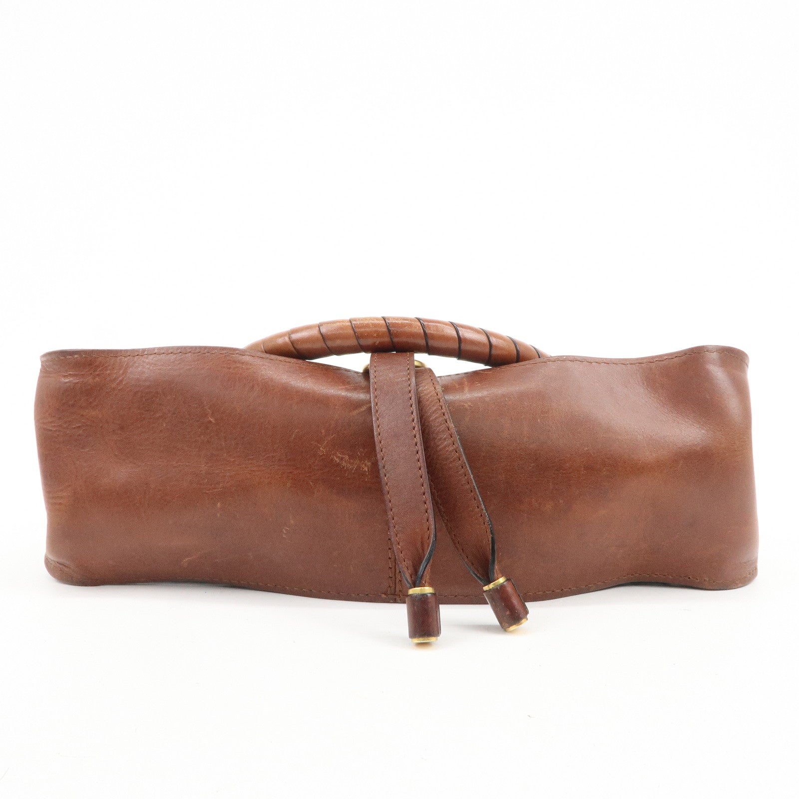 Chloe Marcie Leather 2WAY Bag Shoulder Bag Hand Bag Brown