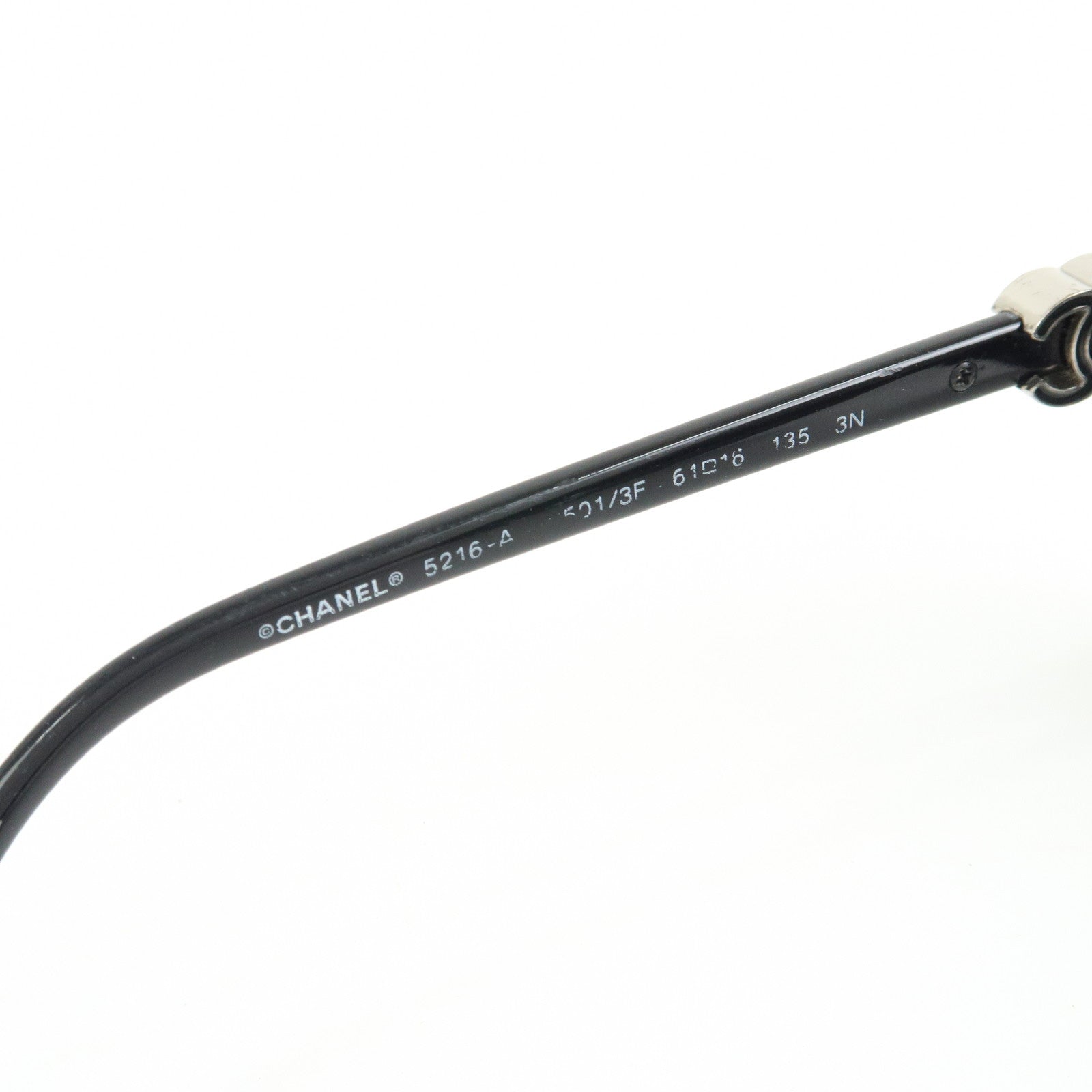 CHANEL COCO Mark Plastic Sunglasses 61□16 Black 5216-A
