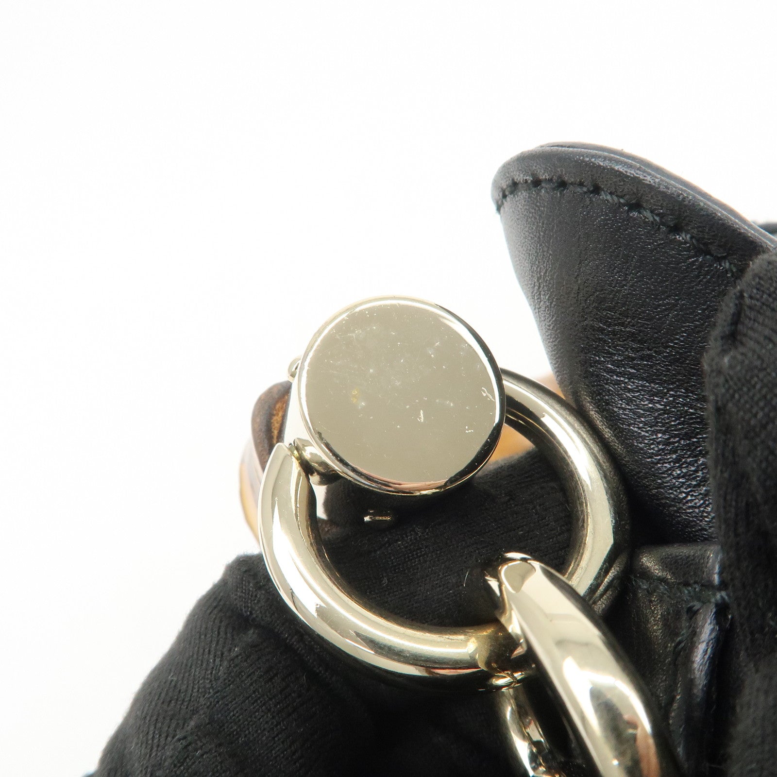 GUCCI Bamboo Leather 2Way Bag Hand Bag Shoulder Bag Black 169961