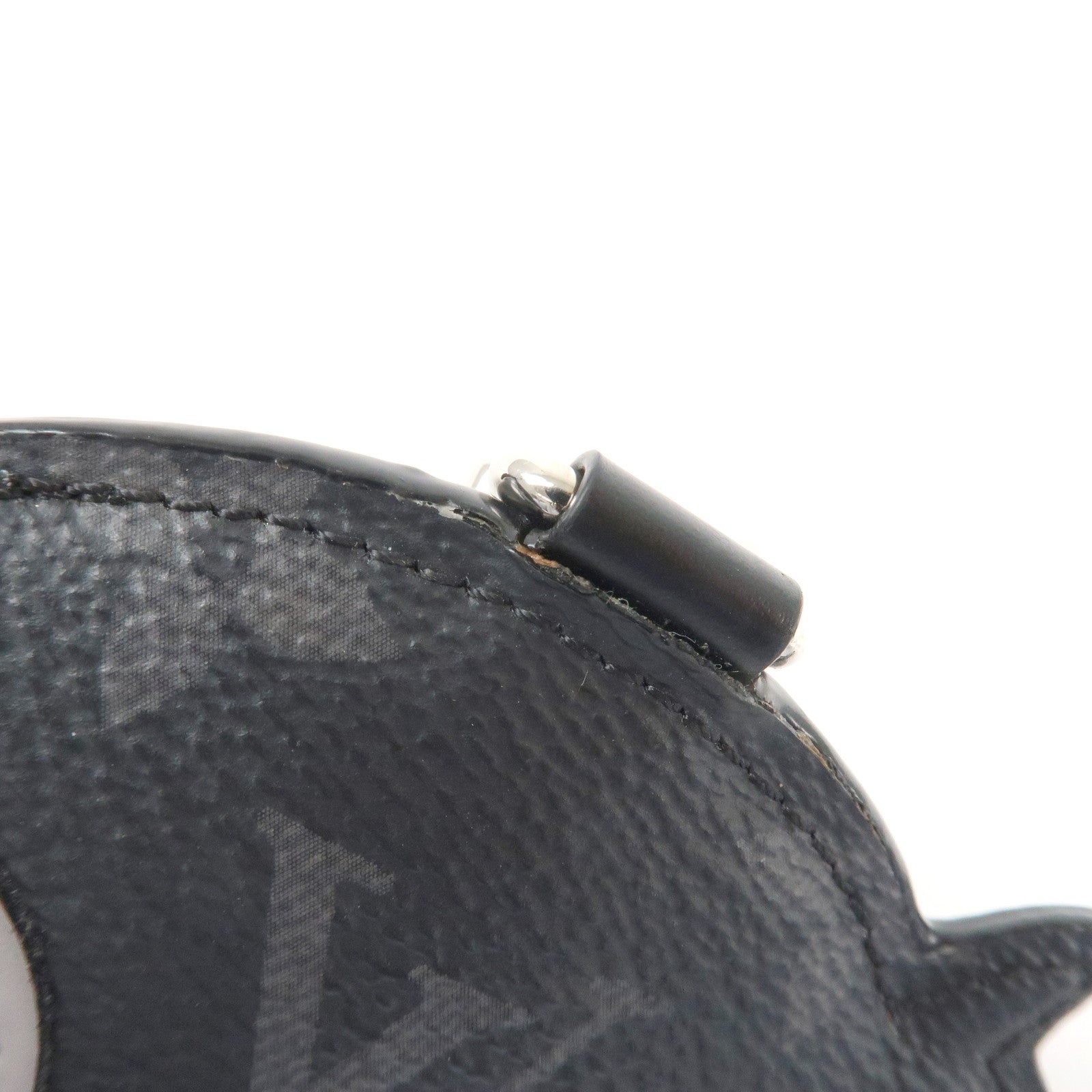 Louis Vuitton Porte Cle Monogram Leather Key Charm Pig Black MP1994 Used