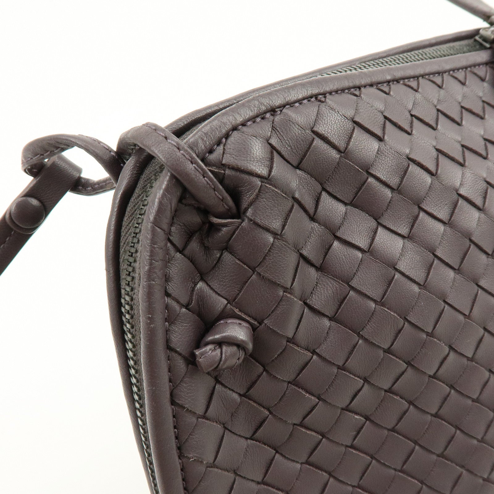 BOTTEGA VENETA Intrecciato Leather Shoulder Bag Brown 245355