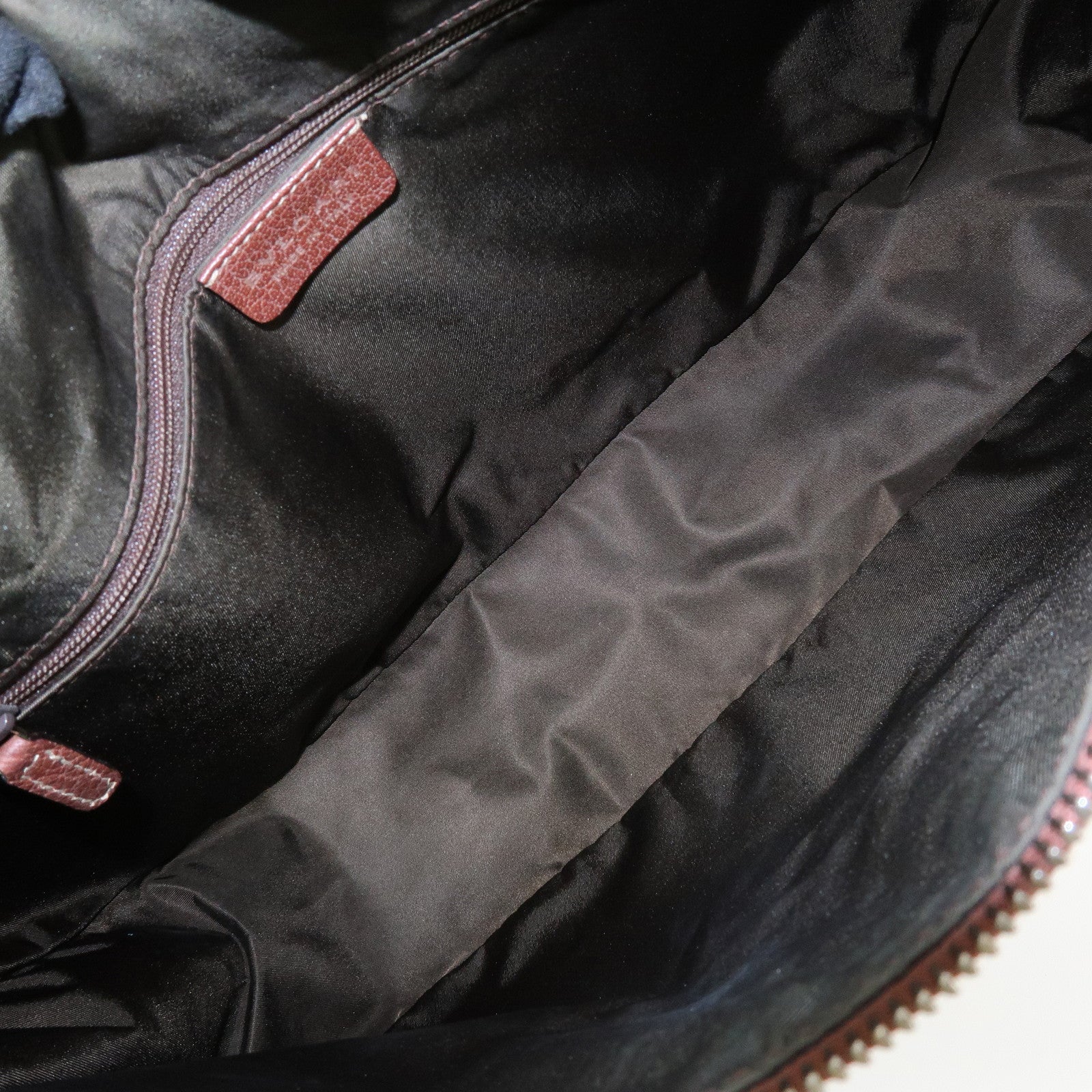 BVLGARI Leather Shoulder Bag Hand Bag Brown