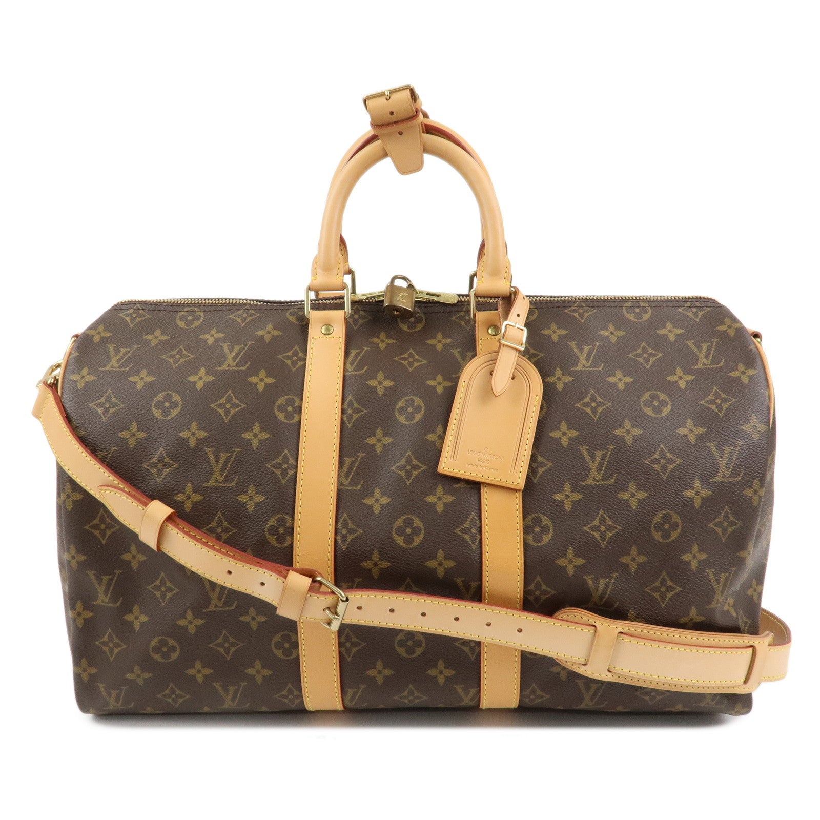 Louis Vuitton Monogram Keep All Bandouliere 45 Boston Bag M41418