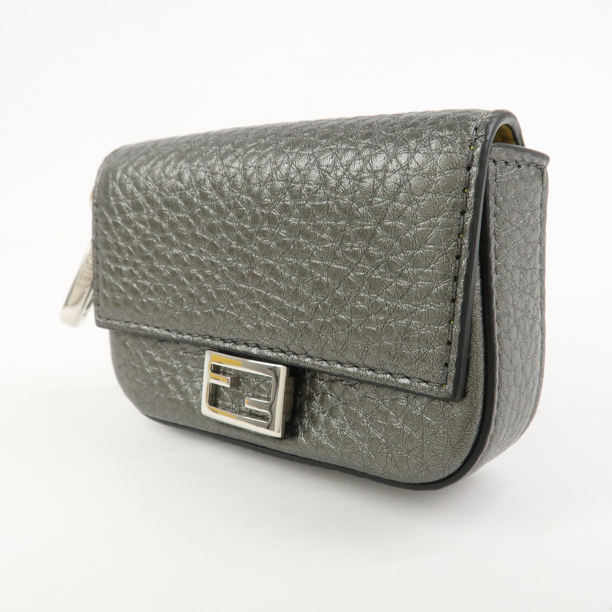 FENDI Nano Baguette Calf Leather Bag Charm Card Case Pouch 7AR809