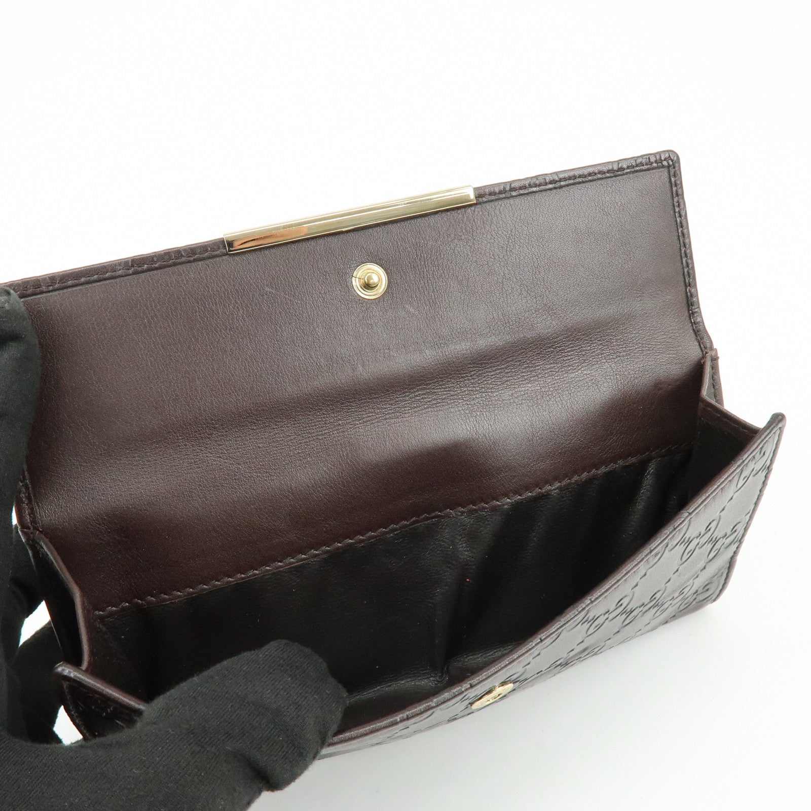 GUCCI Guccissima Leather Long Wallet Dark Brown 112715