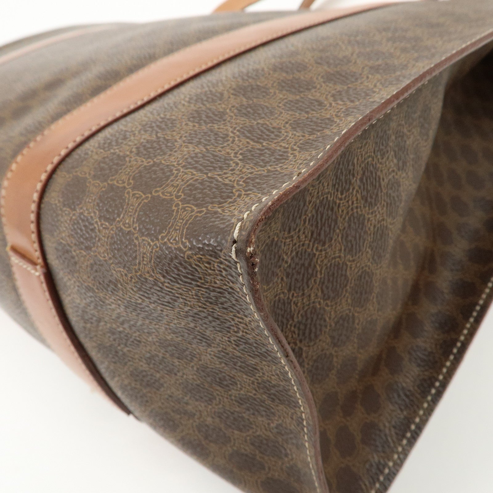 CELINE Macadam PVC Leather Tote Bag Shoulder Bag Brown