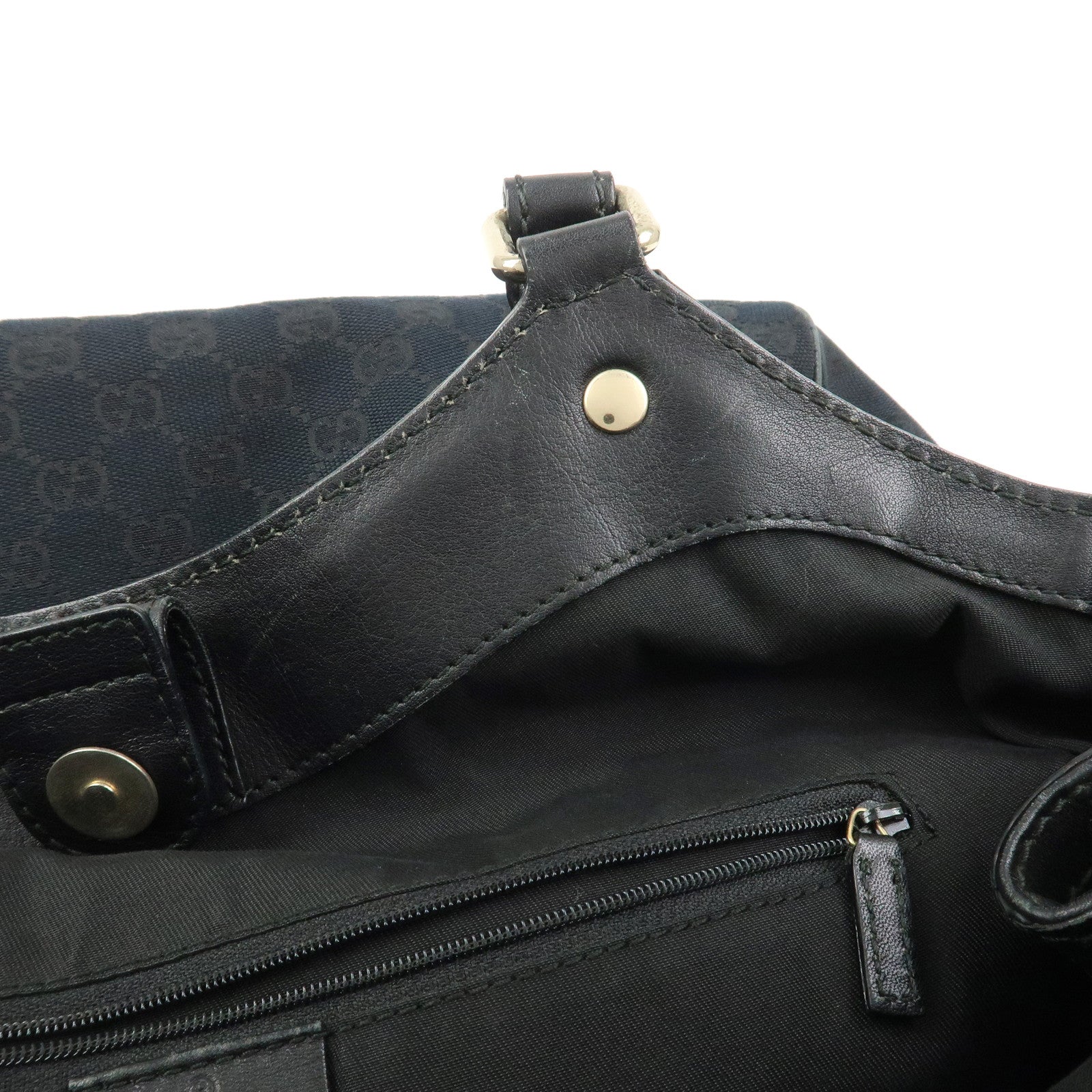 GUCCI Sukey Interlocking G GG Canvas Leather Shoulder Bag 211943