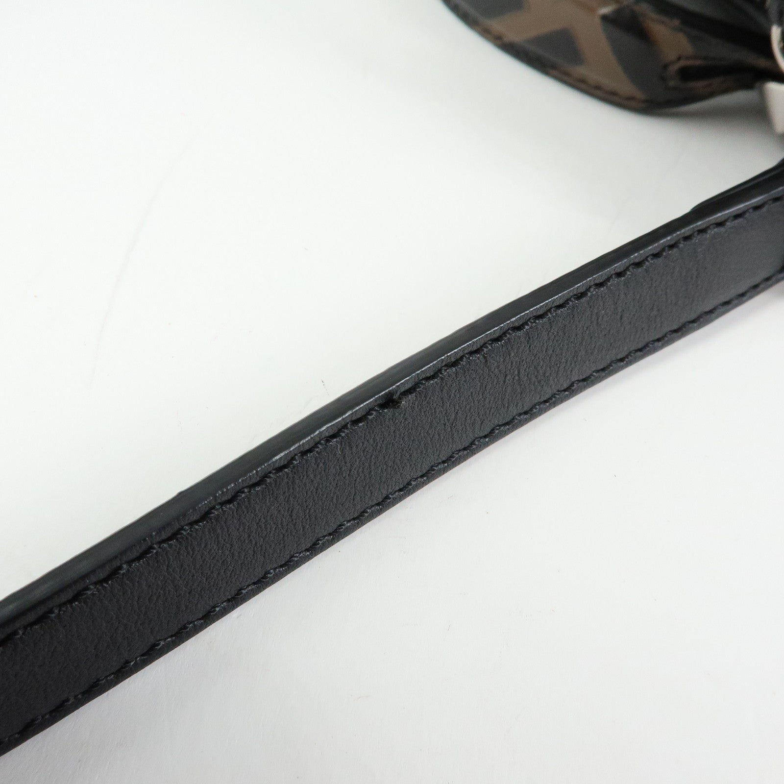 FENDI By The Way Zucca Leather 2Way Shoulder Bag Black Brown 8BL145
