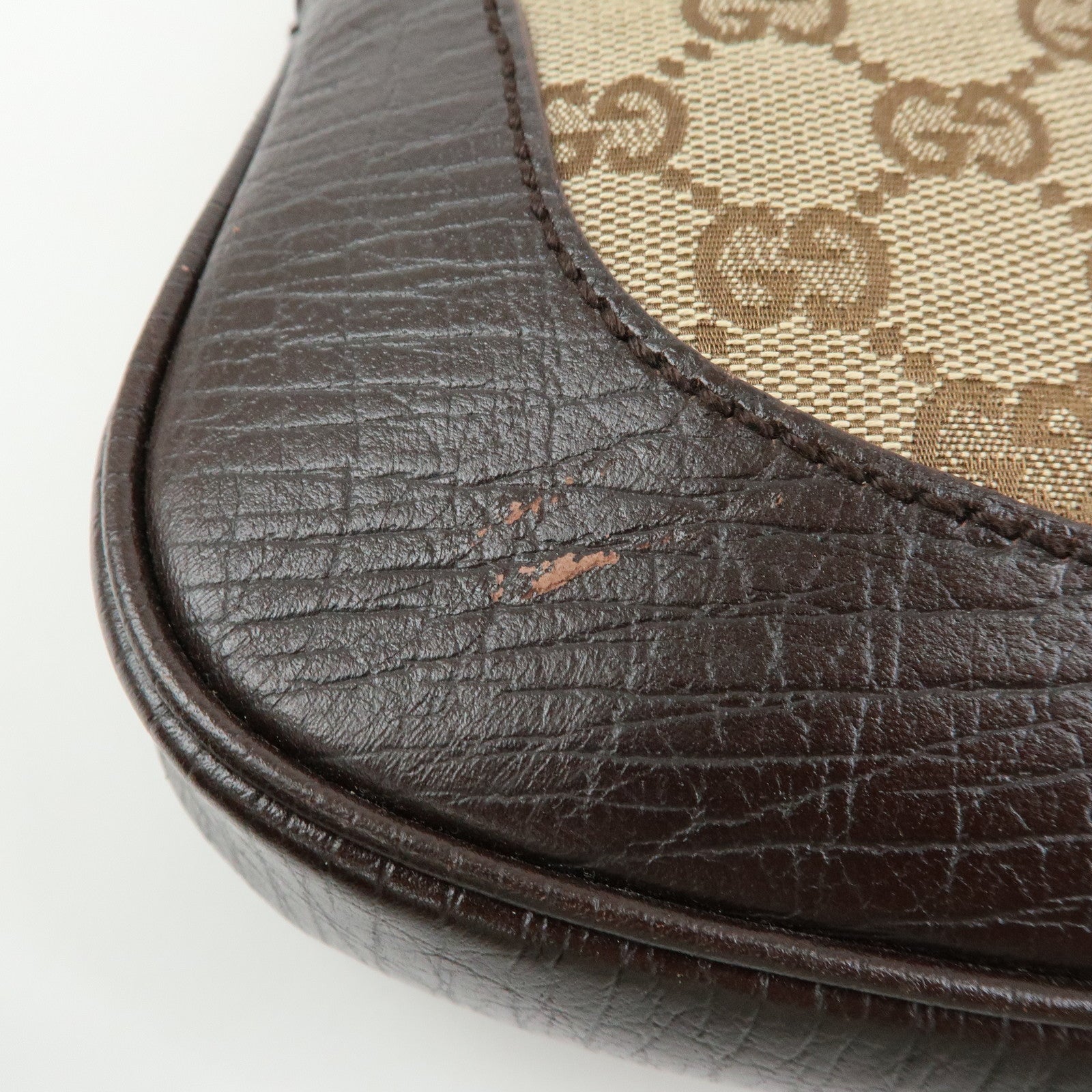 GUCCI Sherry Jackie GG Canvas Leather Shoulder Bag Hand Bag 00963