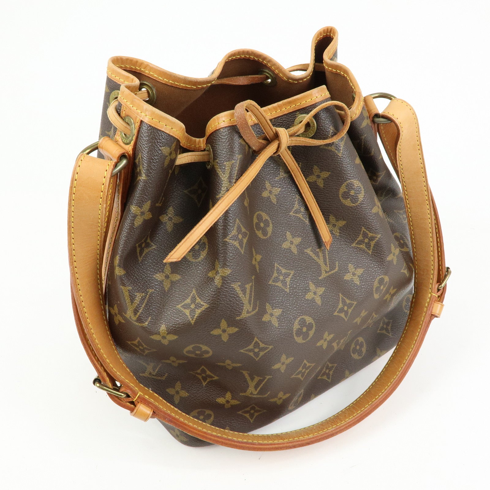Louis Vuitton Monogram Petit Noe Shoulder Bag Brown M42226
