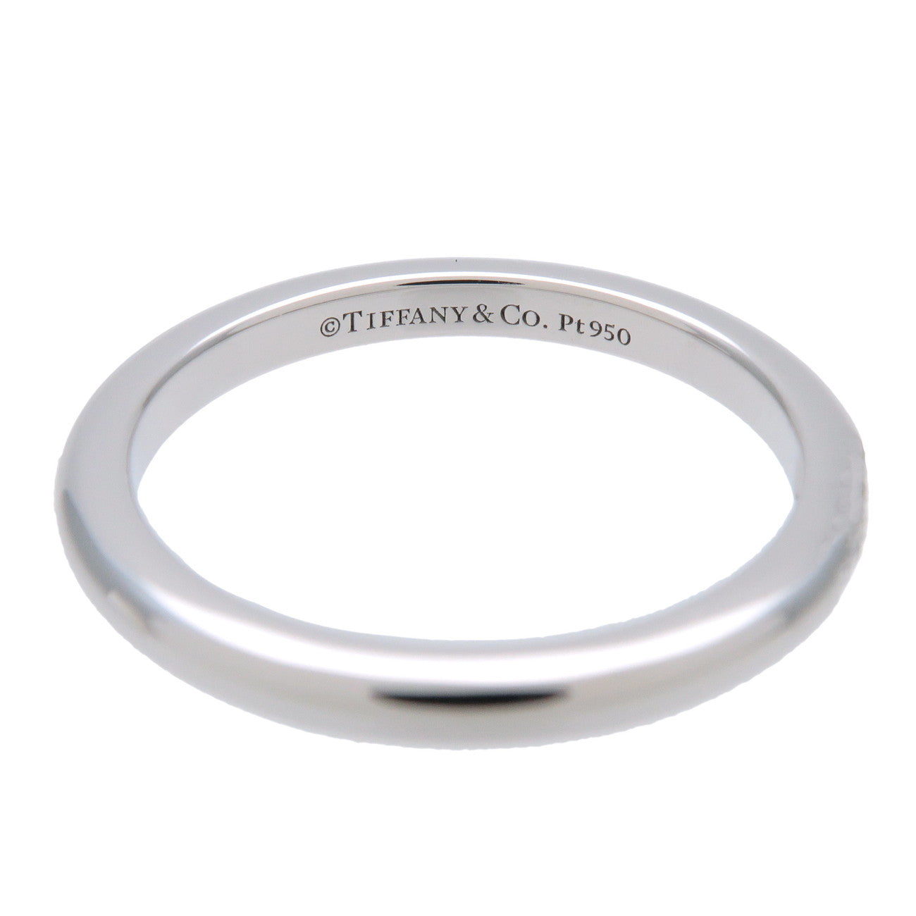 Tiffany & Co Classic Band 3P Diamond Ring PT950 Platinum US4
