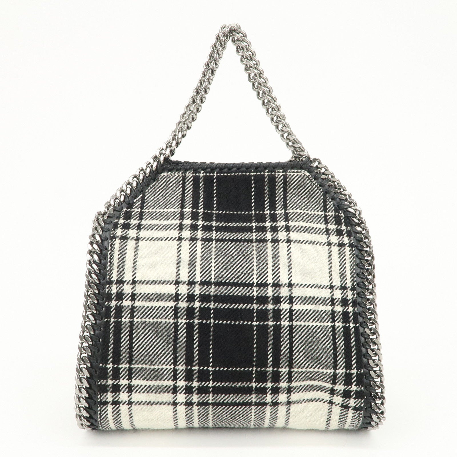STELLA MCCARTNEY Wool Falabella 2Way Bag Hand Bag Black White