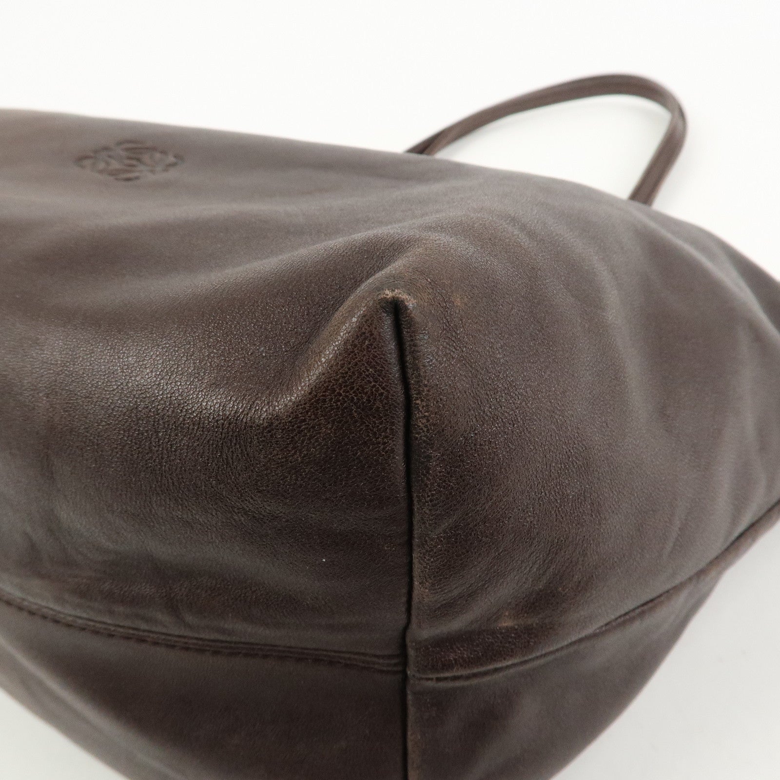 LOEWE Anagram Nappa Leather Aura Tote Bag Shoulder Bag Brown