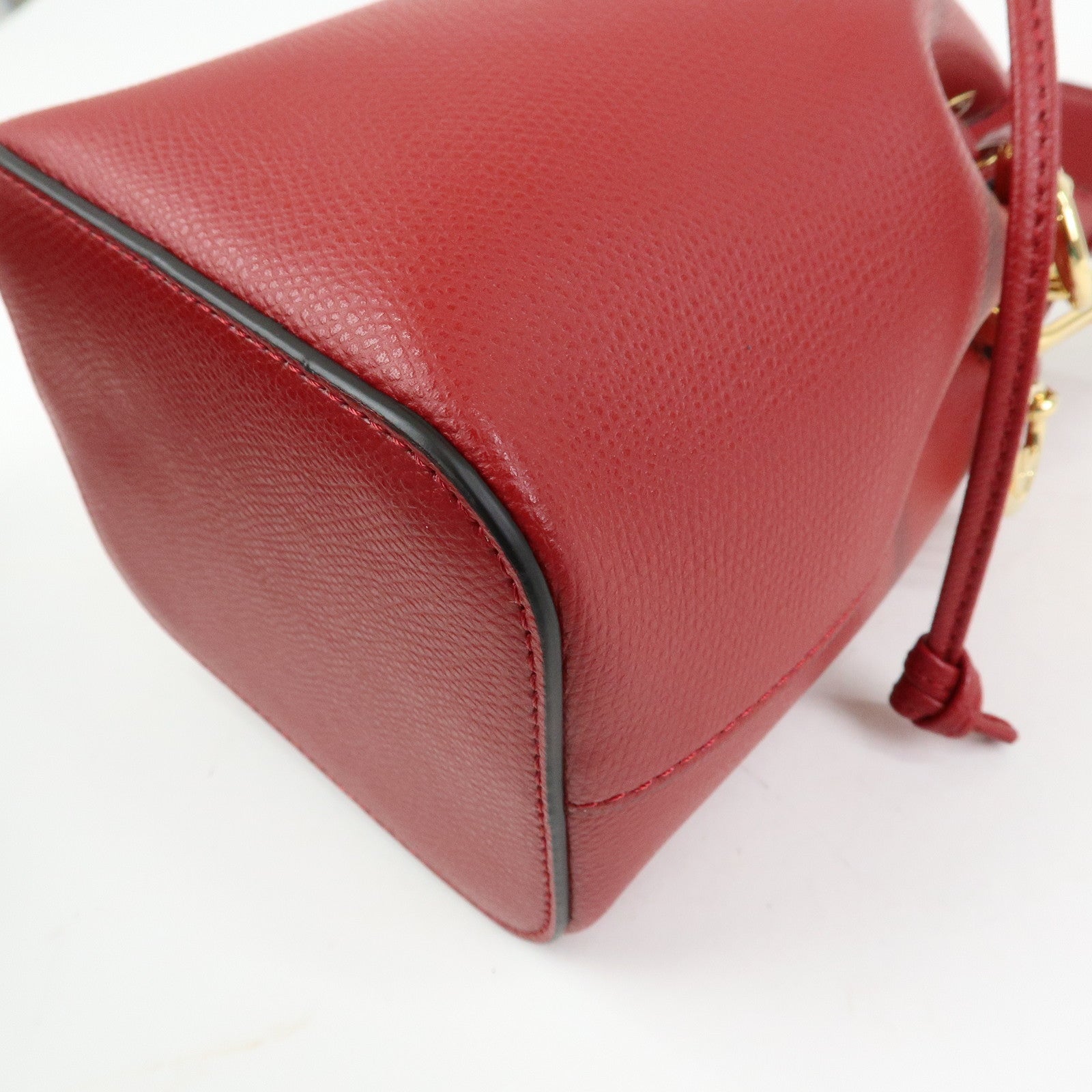 FENDI Mon Tresor Leather 2Way Bag Hand Bag Shoulder Bag Red 8BS010