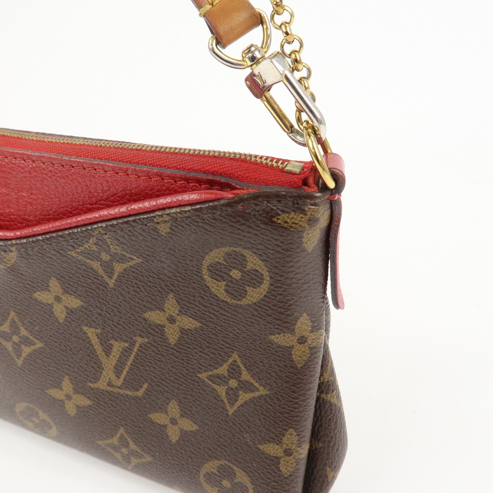 Louis Vuitton Monogram Pallas Clutch 2Way Bag Cerise M41638