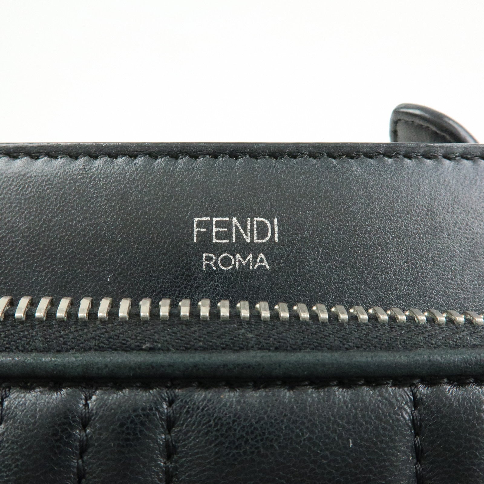 FENDI Dotcom Leather 2Way Bag Hand Bag Shoulder Bag Black 8BN299
