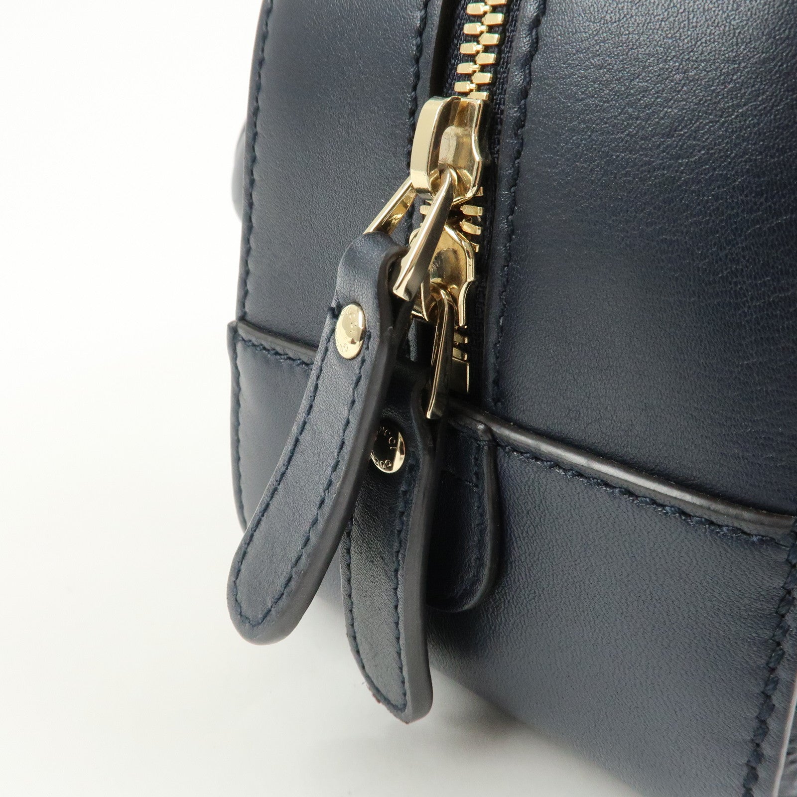 GUCCI Micro Guccissima Leather 2 Way Bag Hand Bag Dark Navy 510289