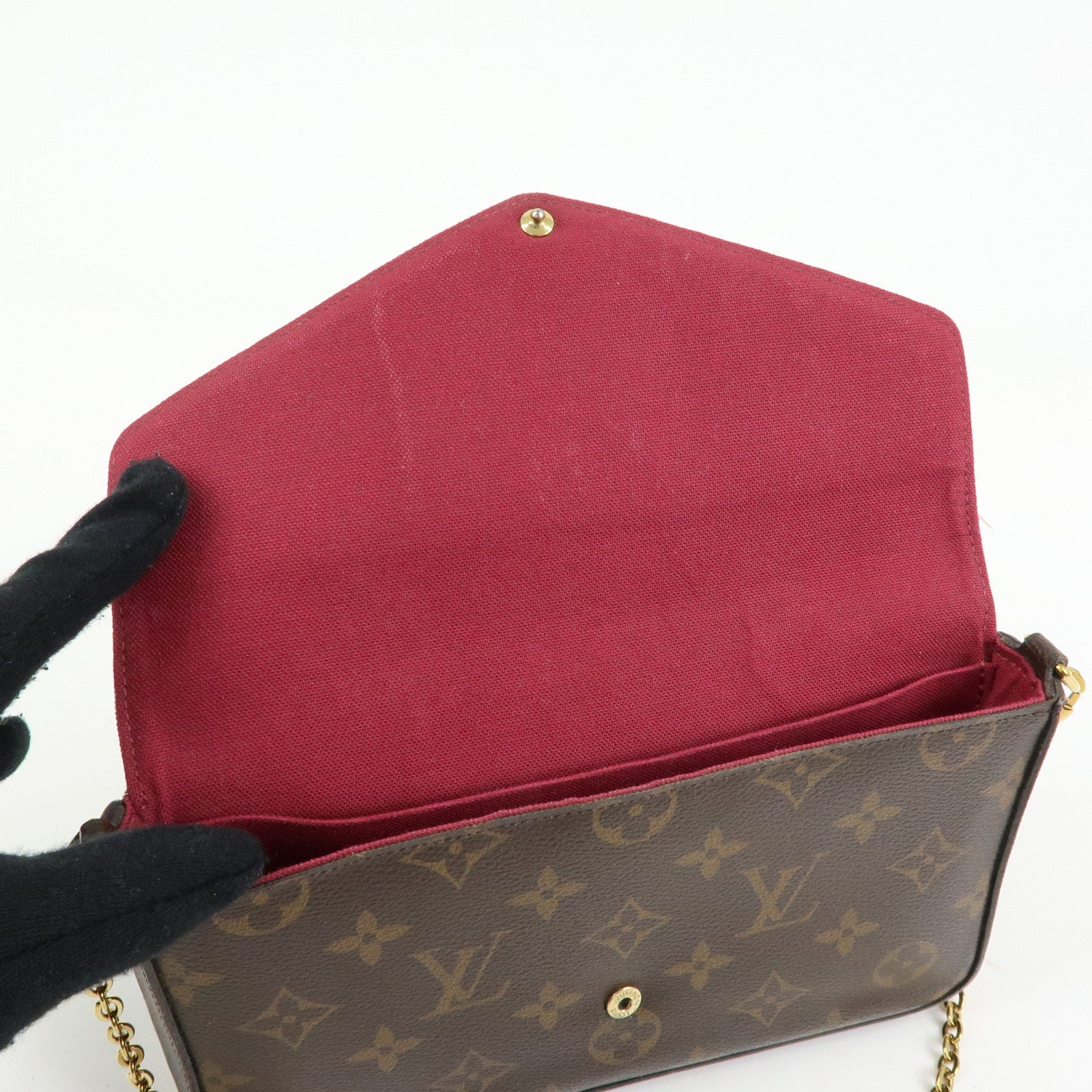Louis Vuitton Monogram Pochette Felicie Shoulder Bag Brown M61276