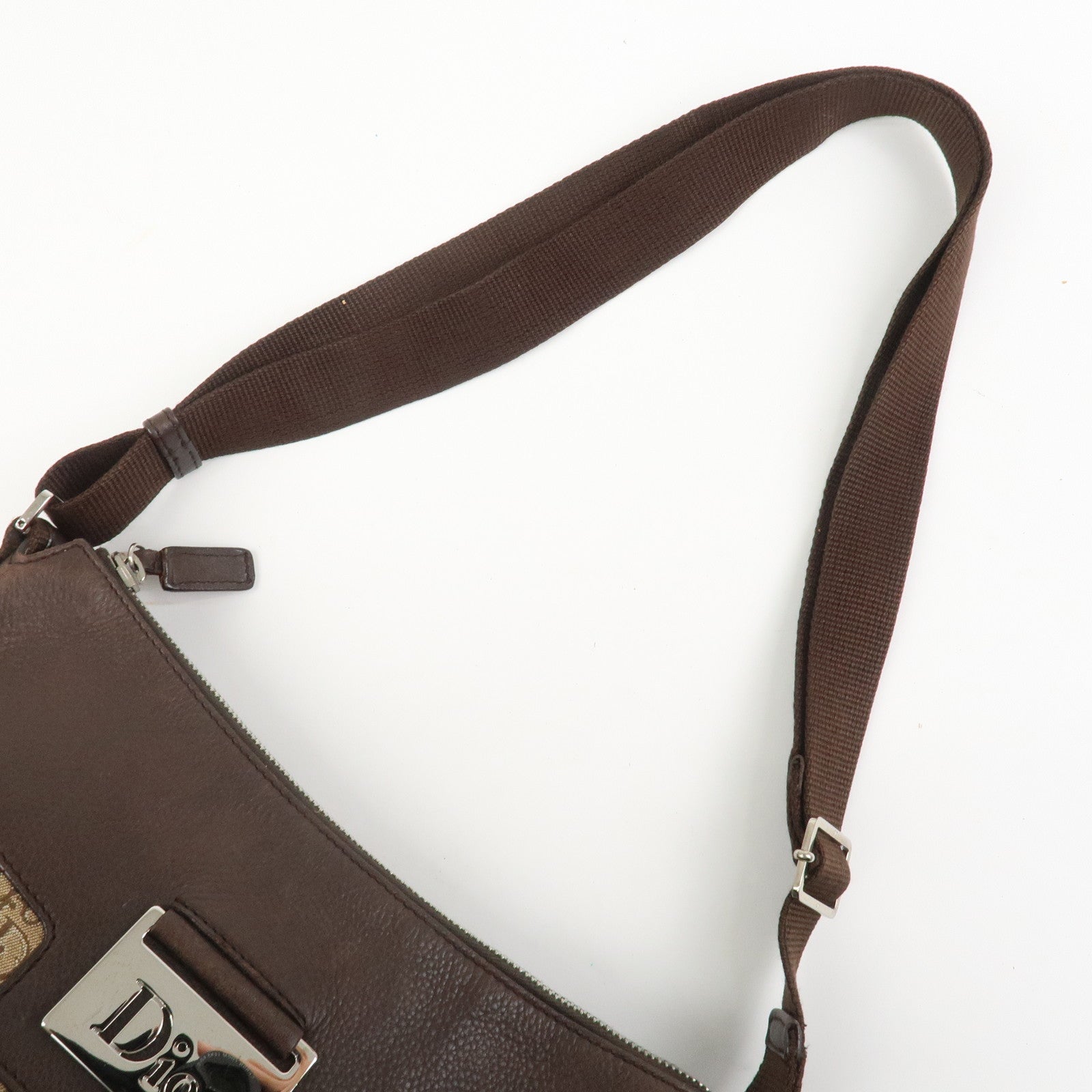 Christian Dior Street Chic Trotter Canvas Leather Shoulder Bag