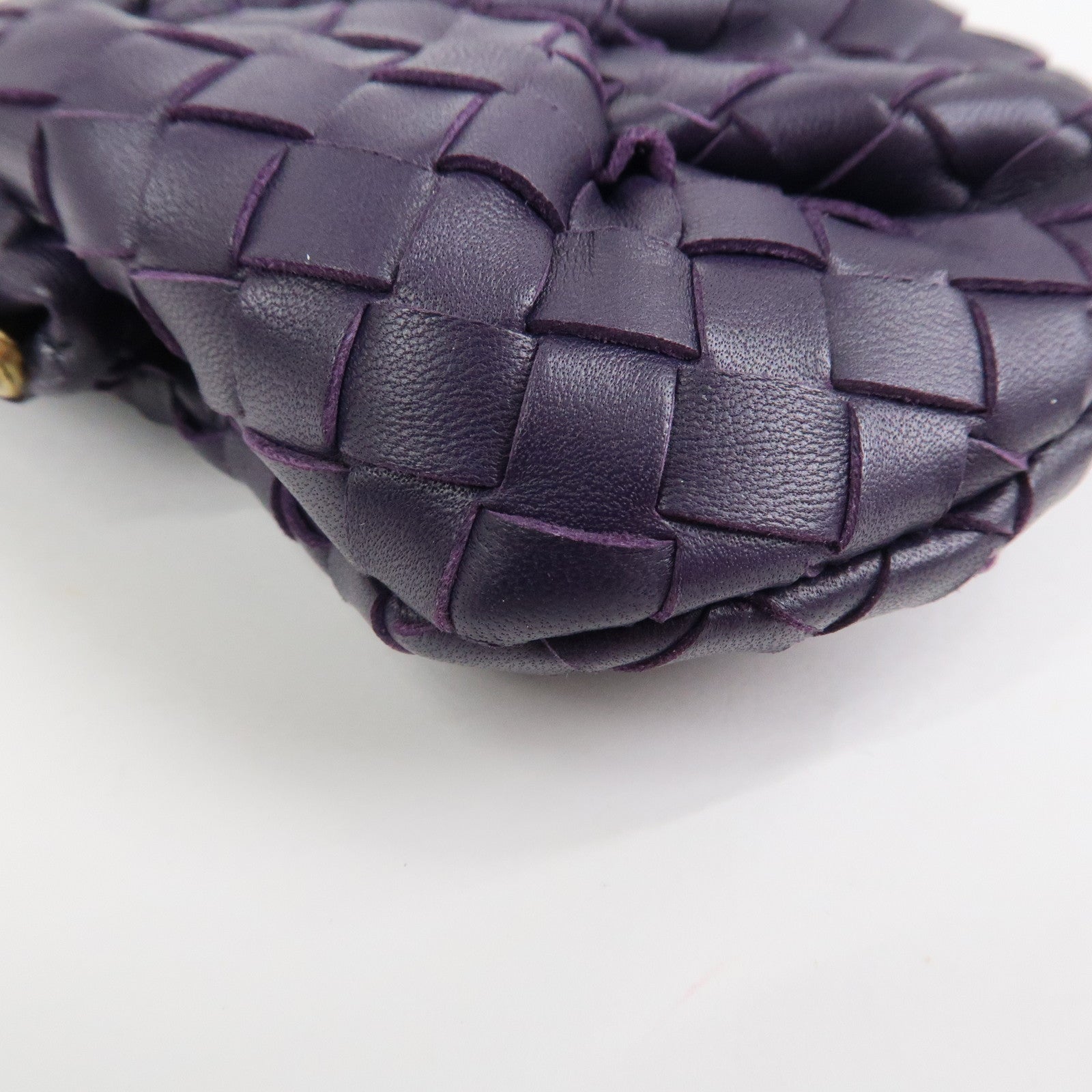 BOTTEGA VENETA Intrecciato Leather Coin Case Purple 203783