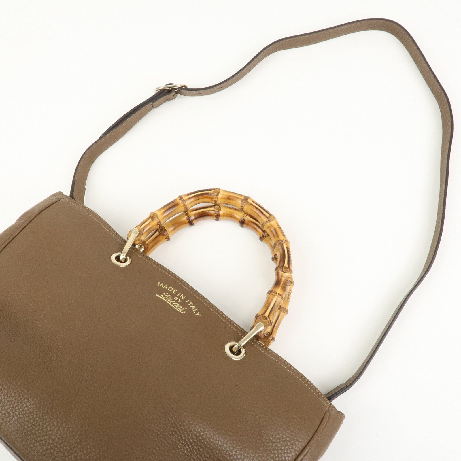 GUCCI Bamboo Shopper Medium 2Way Bag Shoulder Bag 323660