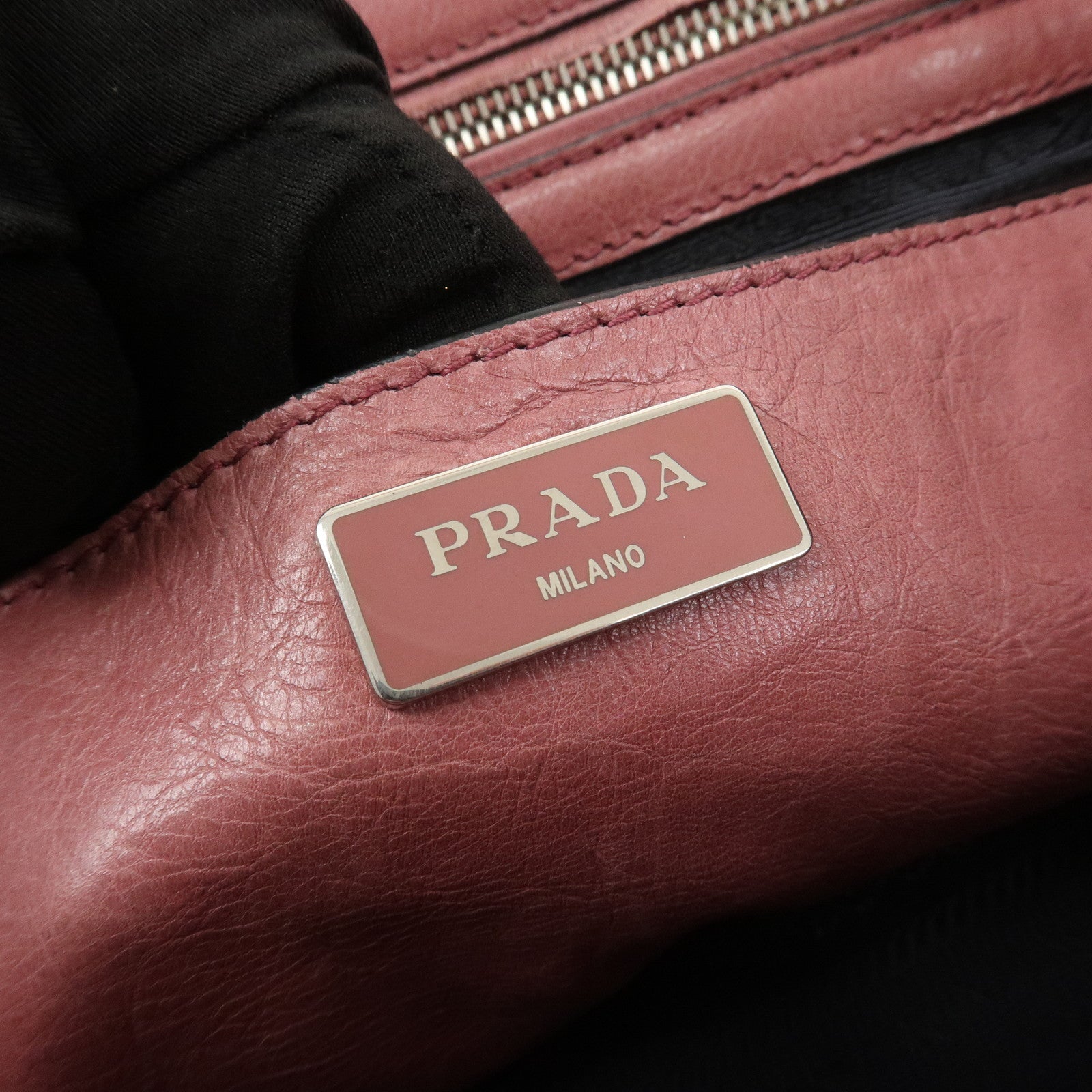 PRADA Logo Leather 2Way Bag Hand Bag Shoulder Bag Pink BN2665