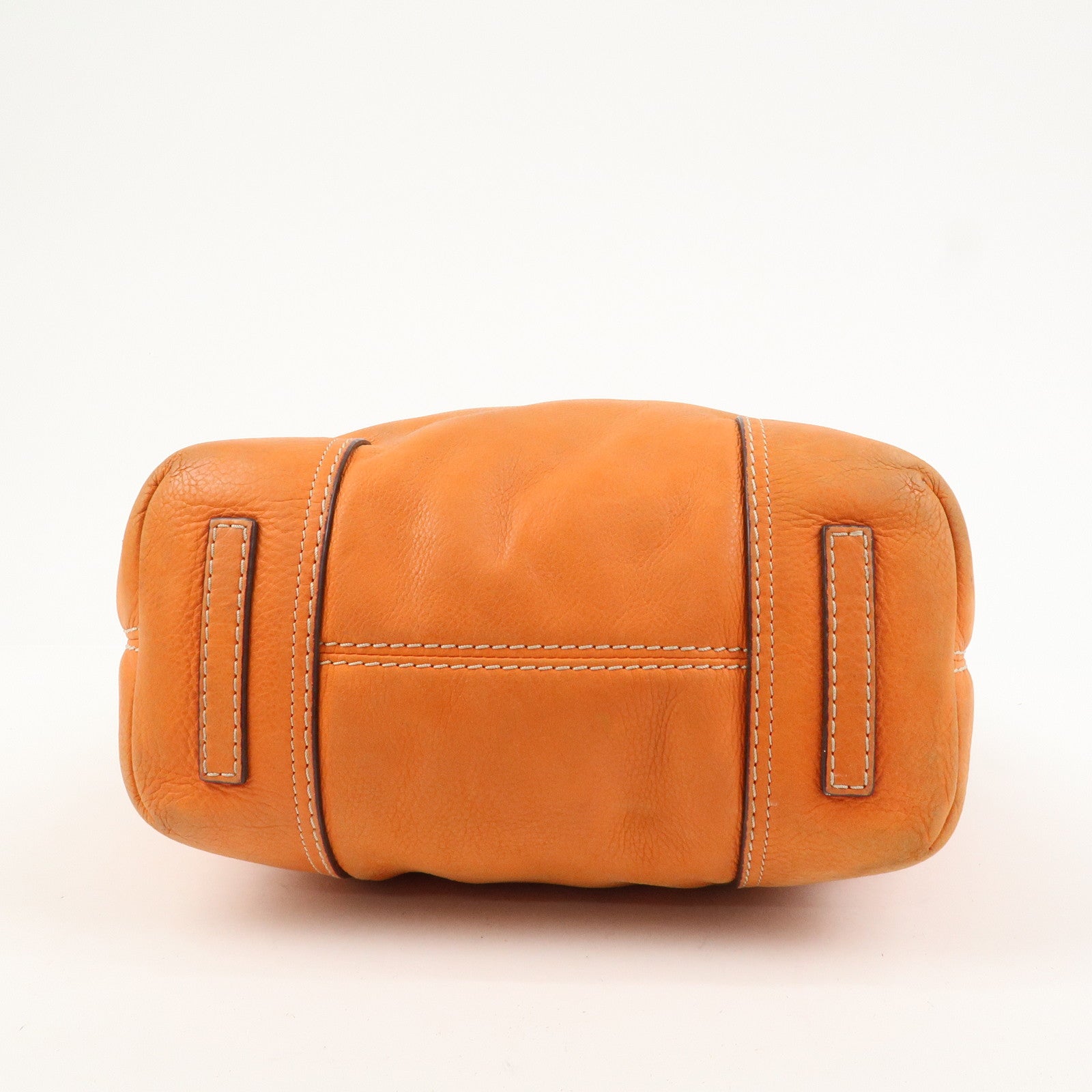 LOEWE Anagram Logo Leather Shoulder Bag Hand Bag Orange