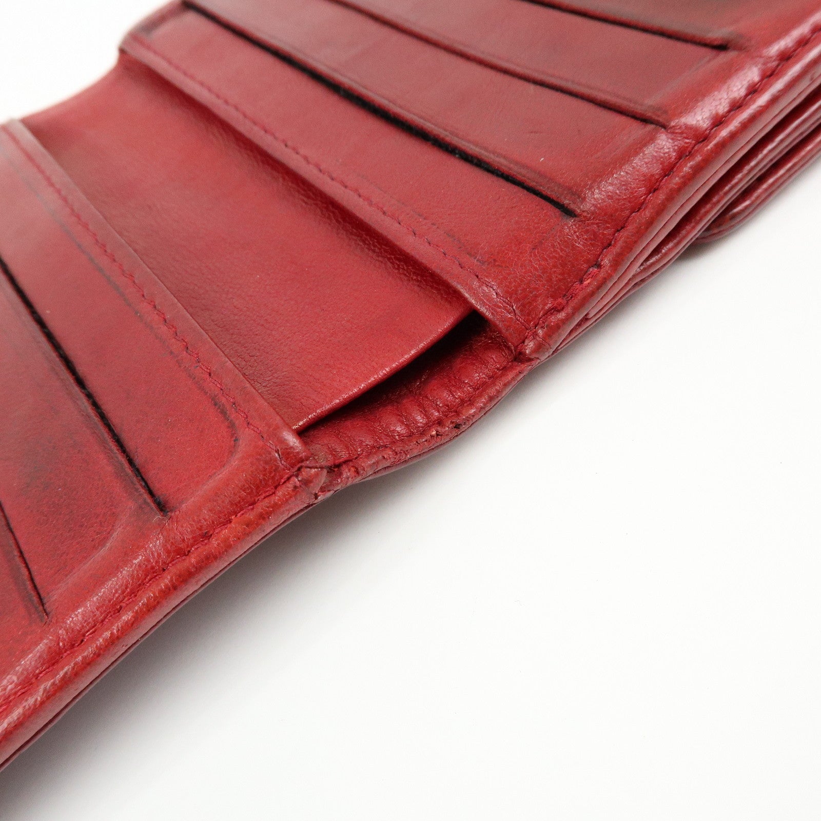 CHANEL COCO Mark Caviarskin Bi-fold Compact Wallet Bordeaux A13496