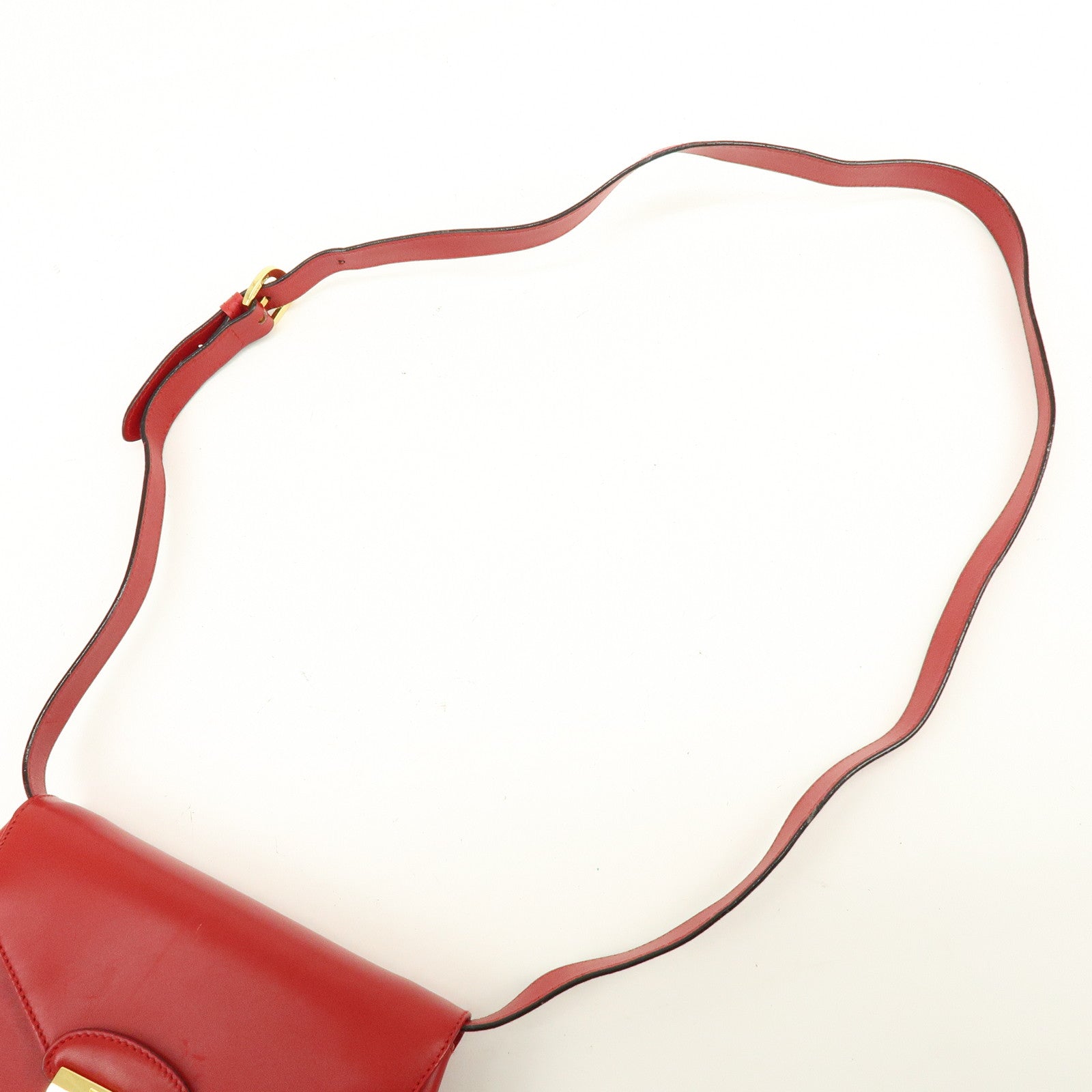 Ferragamo Leather Studs Shoulder Bag Red